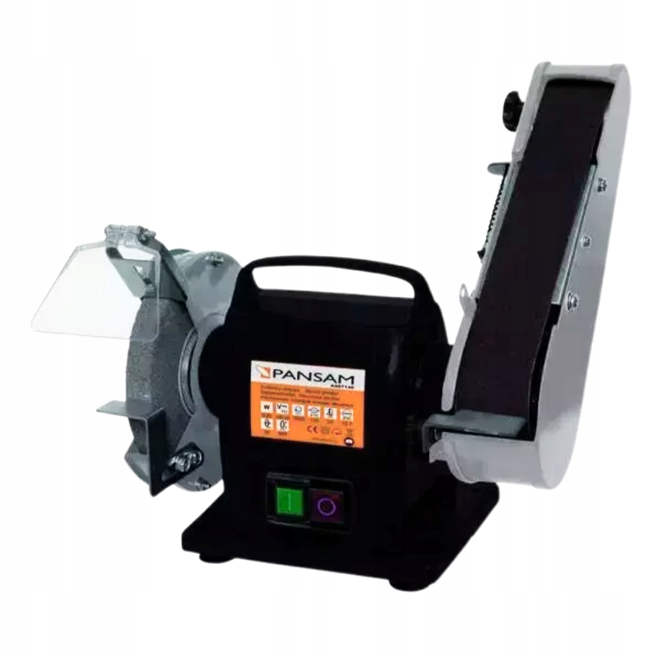 PANSAM SZLIFIERKA STOŁOWA Z TAŚMĄ 200W 150X20MM DO PRACY NA SUCHO