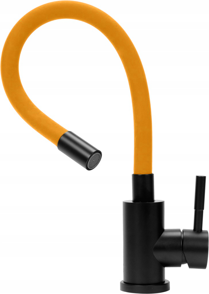 BATERIA ZLEWOZMYWAKOWA ELASTYCZNA 'BLACK FLEXIBLE' POMARAŃCZOWA FALA 75778
