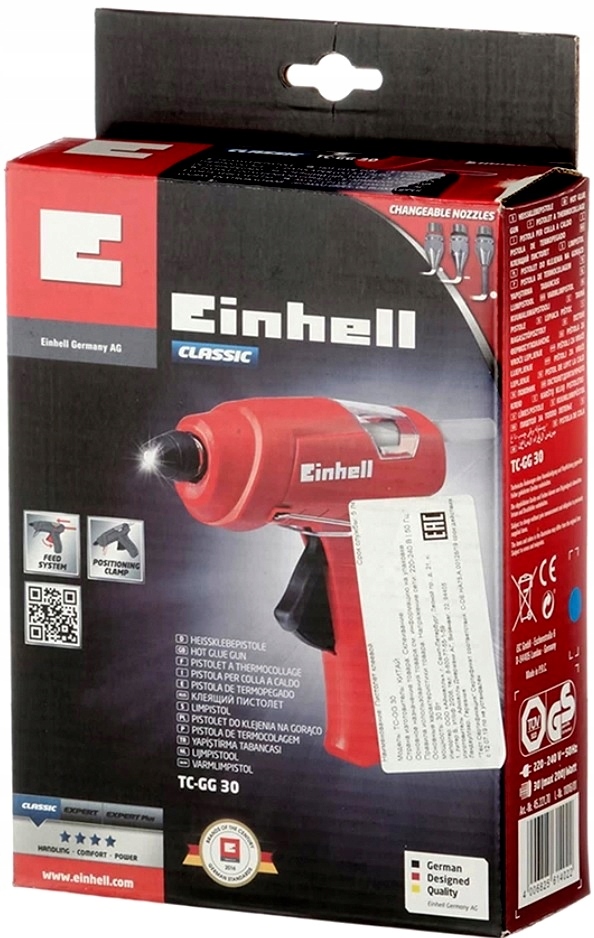 EINHELL ELEKTRYCZNY PISTOLET DO KLEJU TC-GG 30 3 SZTYFTY KLEJOWE 4522170