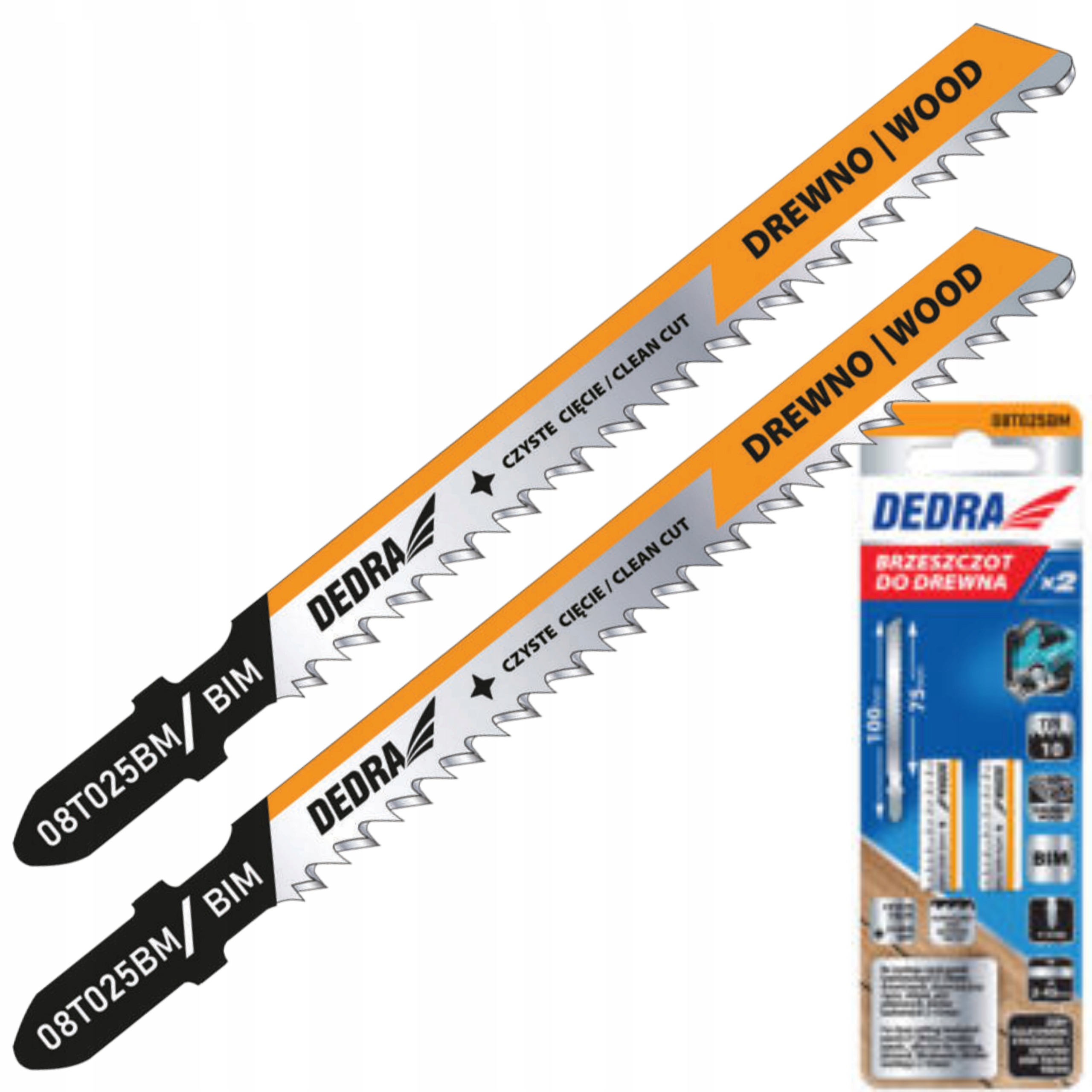 DEDRA 2e BRZESZCZOTY WYRZYNARKI DO DREWNA 100/75MM BIM T ODWRÓCONY 08T025BM