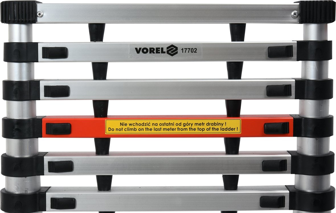 VOREL SKŁADANA DRABINA ALUMINIOWA TELESKOPOWA 3,8M 13 STOPNI 150KG 17702