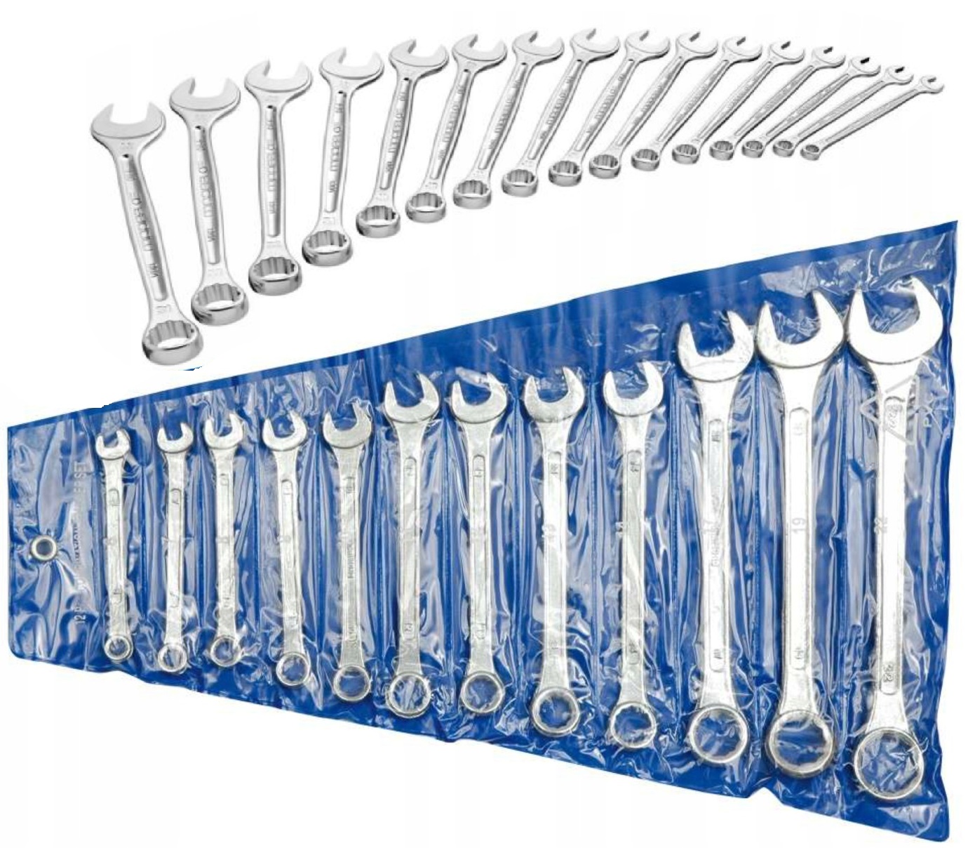 KLUCZE PŁASKO-OCZKOWE 6-22 MM PŁASKIE OCZKOWY 12EL ZESTAW KOMPLET VOREL