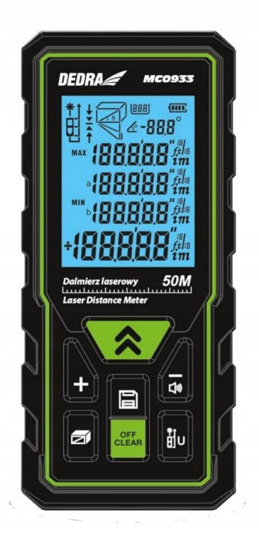 DEDRA DALMIERZ LASEROWY 50M - MIERNIK ODLEGŁOŚCI METRY/CALE/STOPY MC0933