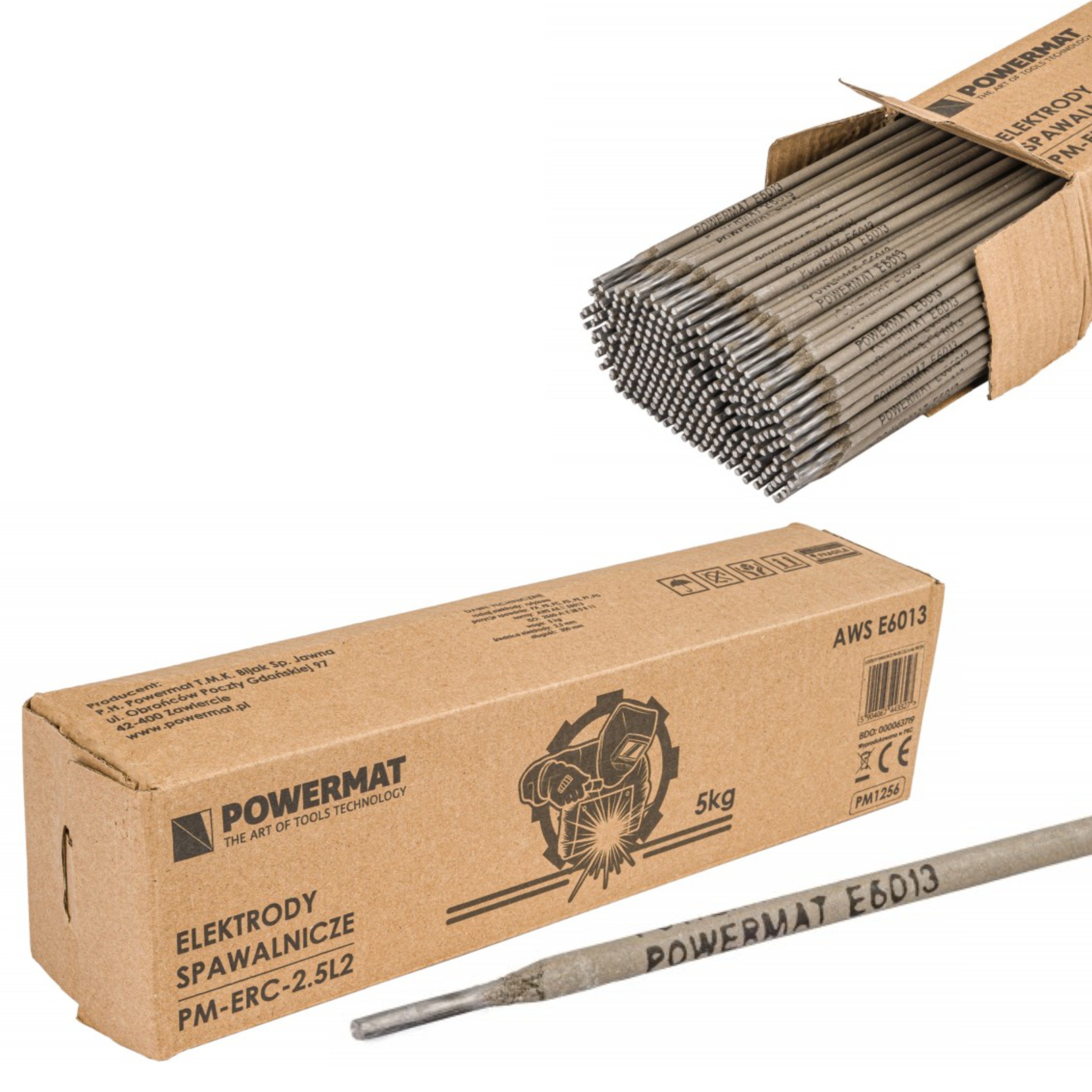 POWERMAT ELEKTRODY SPAWALNICZE RUTYLOWE 2,5mm 5KG ELEKTRODA DO SPAWANIA MMA