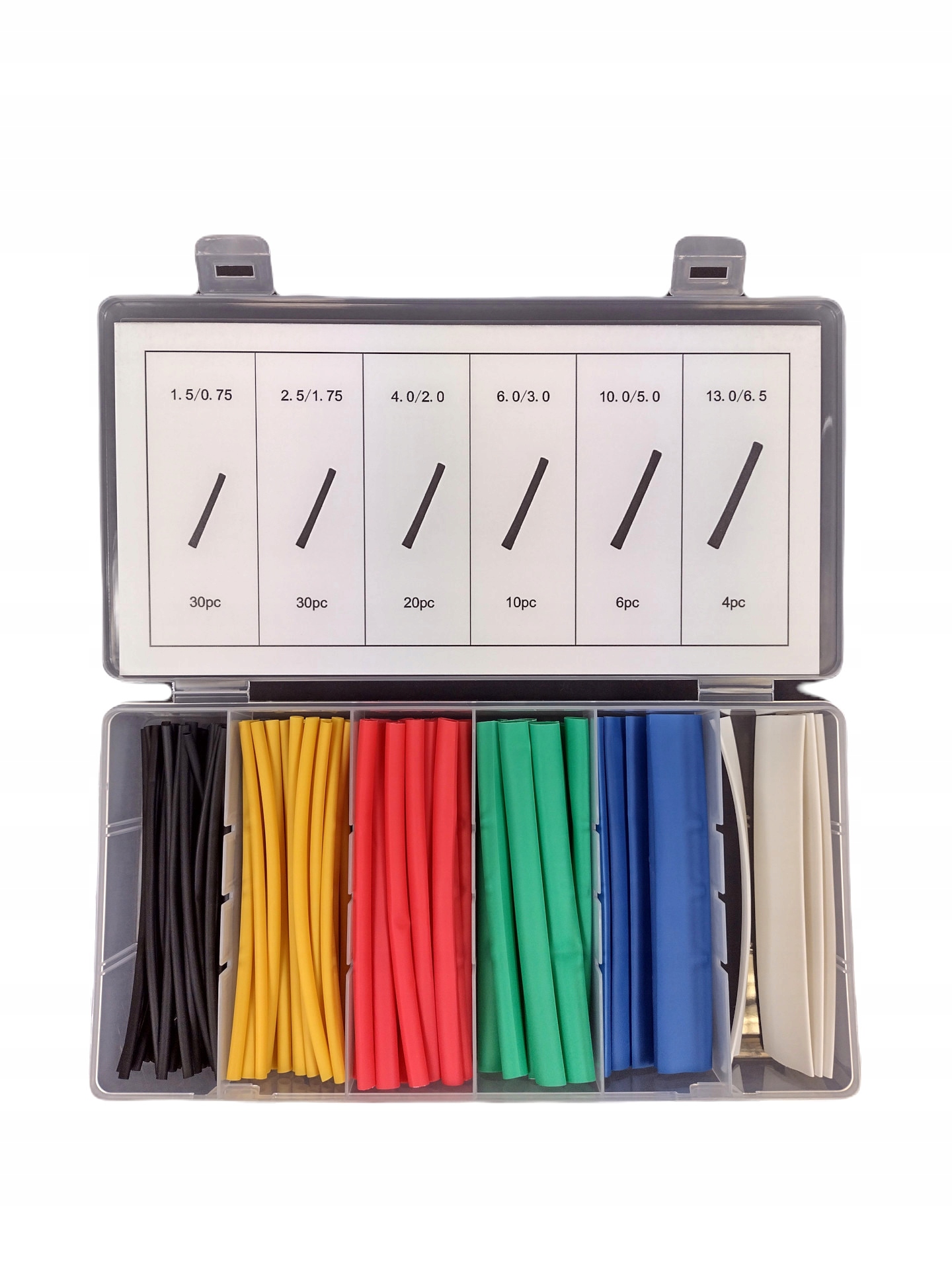 SILVER ZESTAW RURKI KOSZULKI TERMOKURCZLIWE KOLOROWE 100EL ORGANIZER S11374