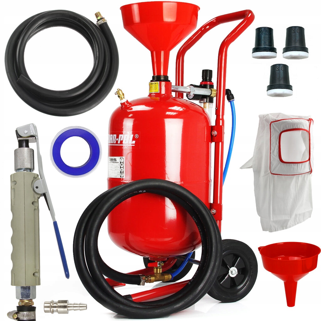 PIASKARKA SYFONOWA OCZYSZCZARKA 19L MOBILNA + 5 DYSZ + MASKA KÓŁKA M80590