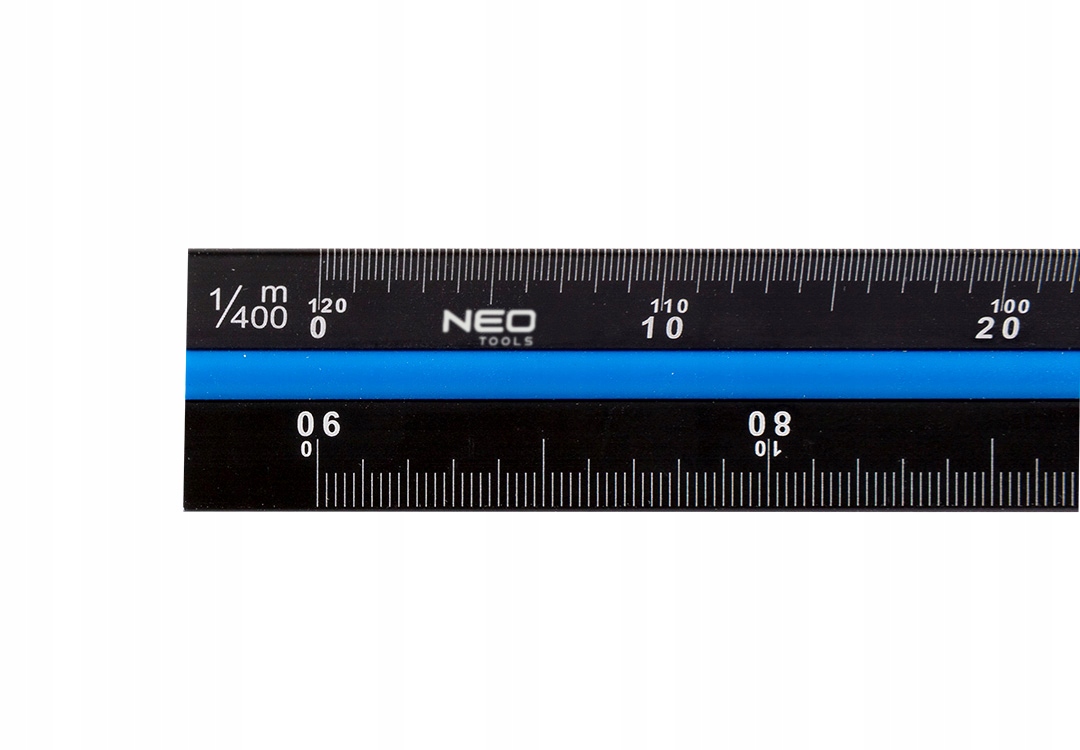 NEO LINIJKA TRÓJKĄTNA SKALÓWKA 30CM SKALA ALUMIN.