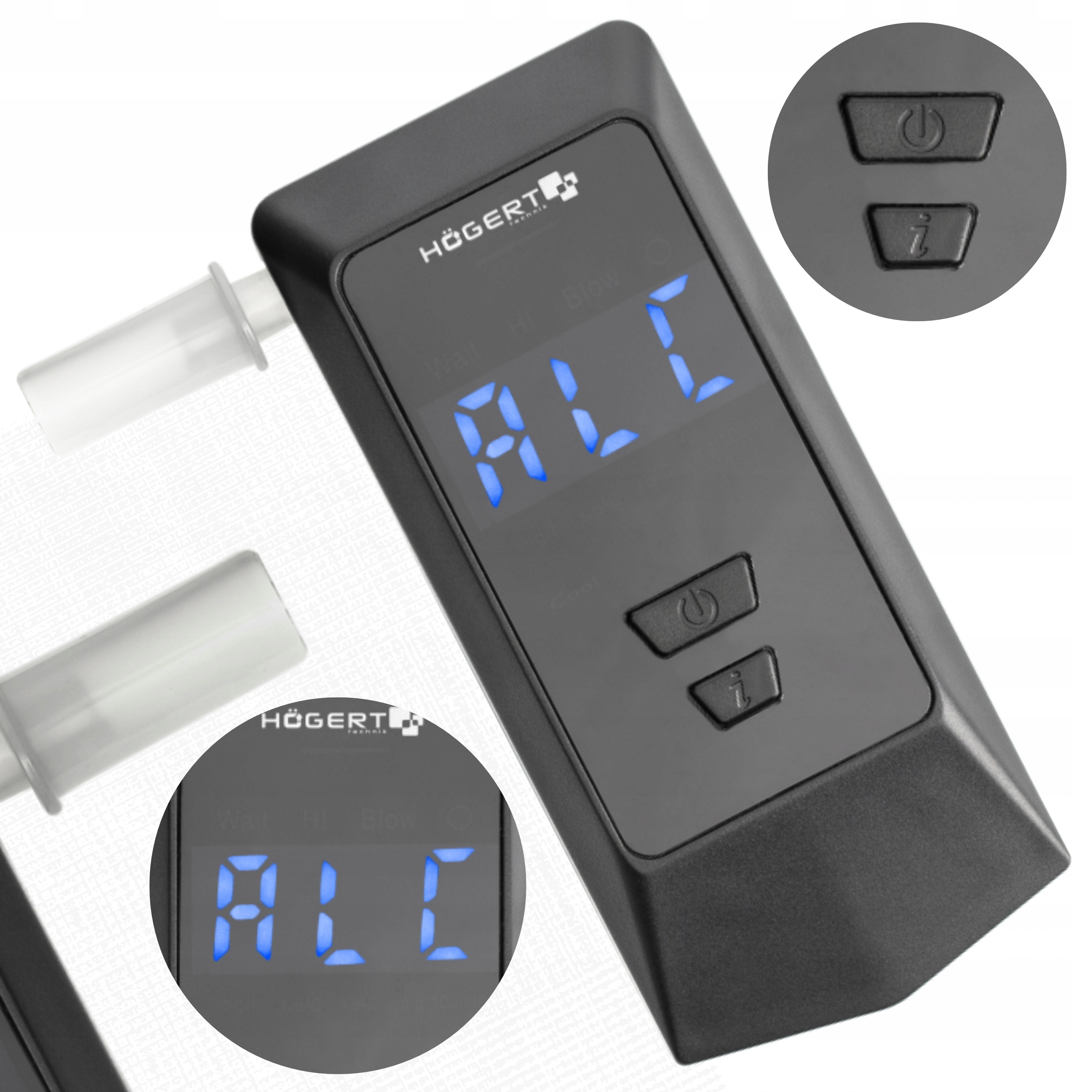 HOEGERT ALKOMAT Z WYŚWIETLACZEM LCD 0,08-1,99 BAC 3,7V HT8G011