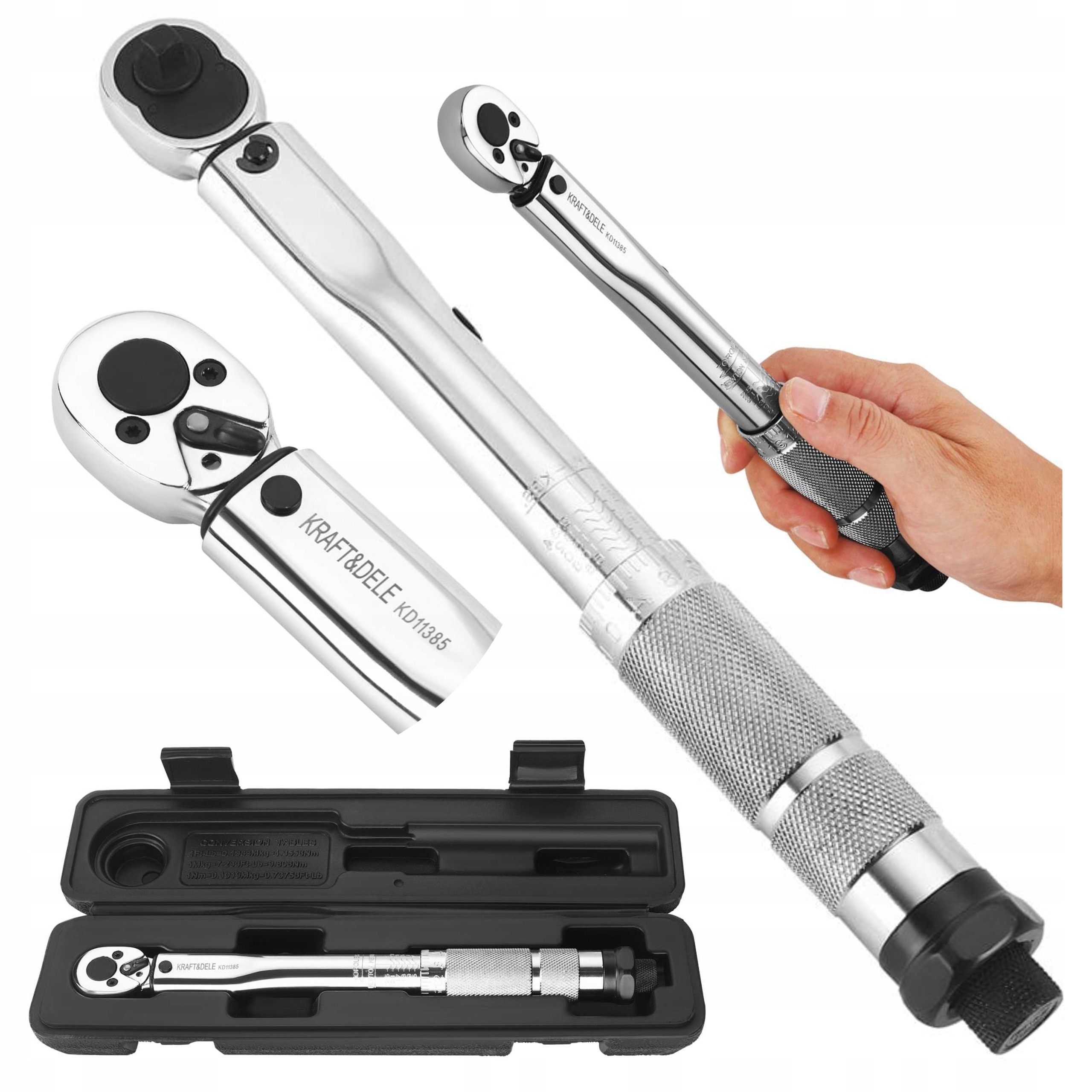 KRAFT KLUCZ DYNAMOMETRYCZNY GRZECHOTKA 1/4" 5-25Nm SOLIDNY WALIZKA KD11385