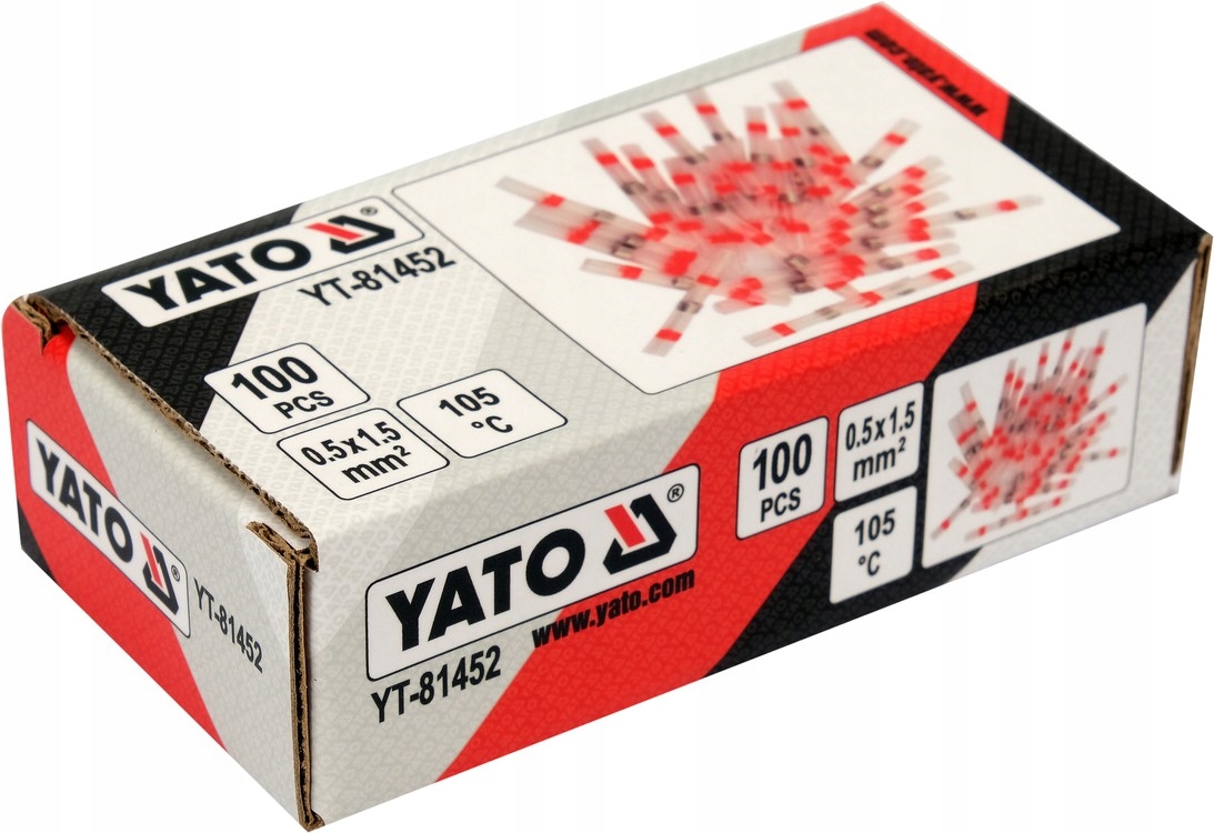 YATO ZESTAW KOMPLET RUREK RURKI TERMOKURCZLIWE Z CYNĄ 100SZT YT-81452
