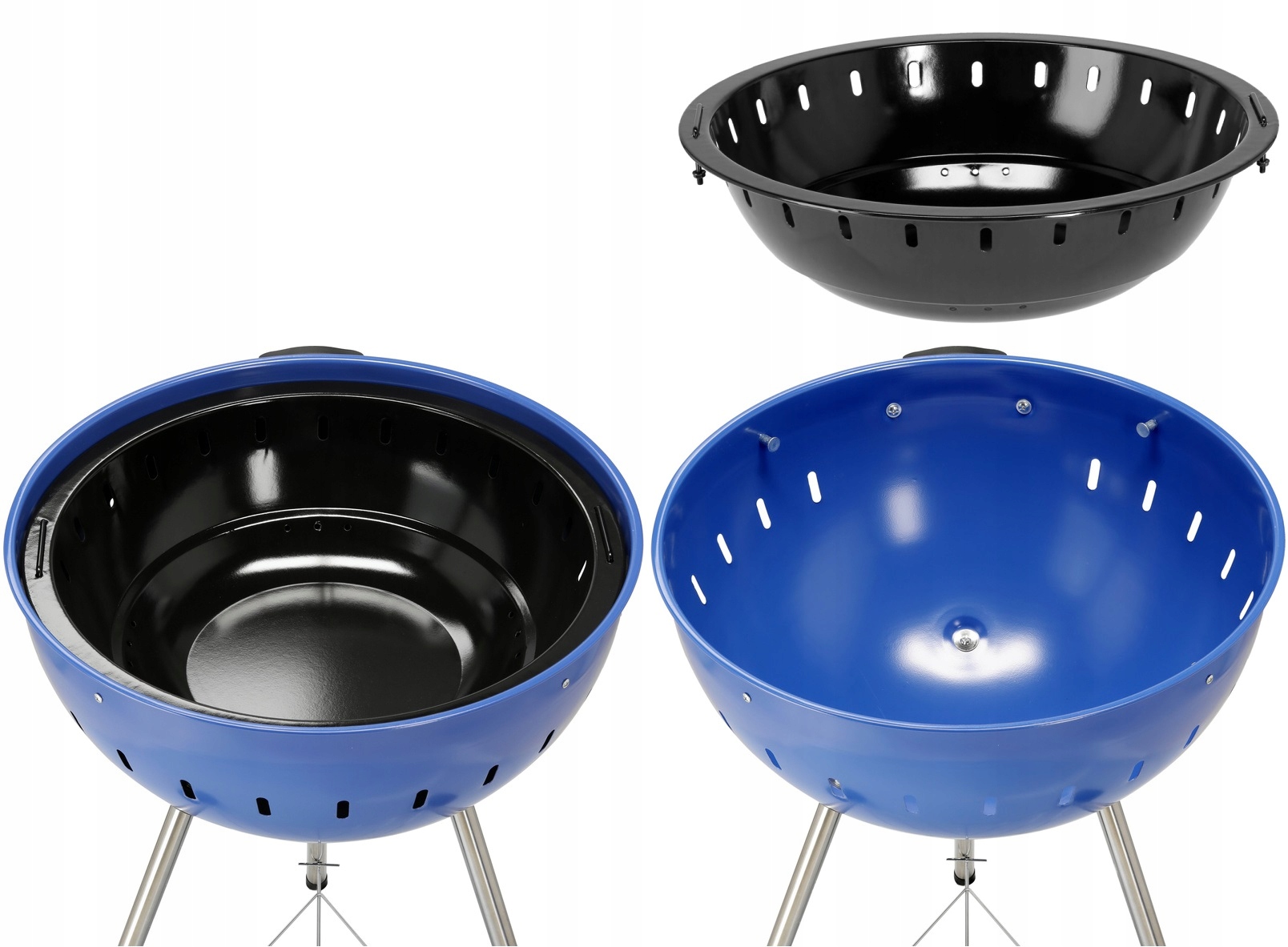 GRILL OGRODOWY WĘGLOWY OKRĄGŁY Z POKRYWĄ RUSZT XXL KÓŁKA POKRYWA 54CM 20302