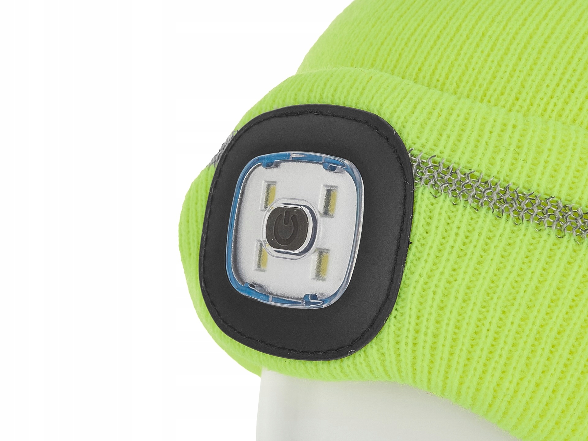 CZAPKA Z LATARKĄ AKUMULATOROWA USB ODBLASKOWA LED ŻÓŁTA ROZMIAR UNIWERSALNY