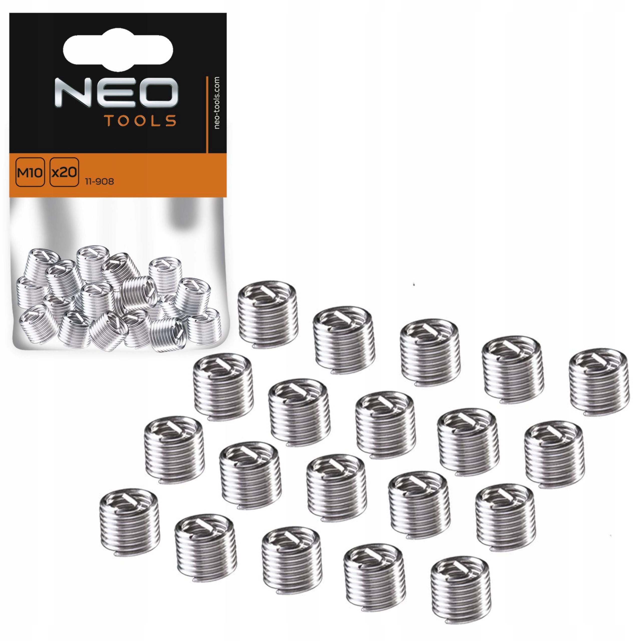 NEO 11-908 WWKŁĄDY DO NAPRAWY gwintów M10, 20 szt.