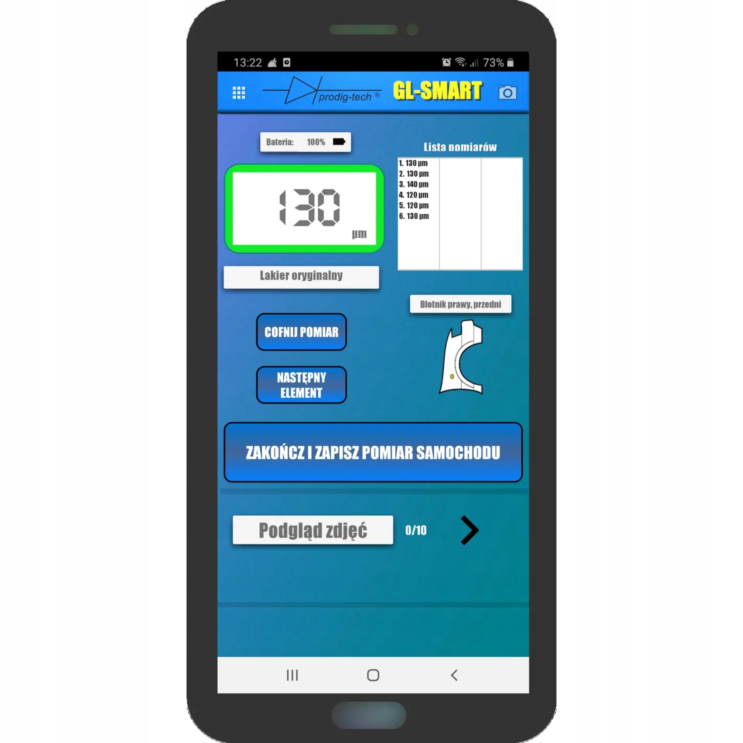 MIERNIK TESTER GRUBOŚCI LAKIERU GL-SMART-8 APLIKACJA WBUDOWANA SONDA