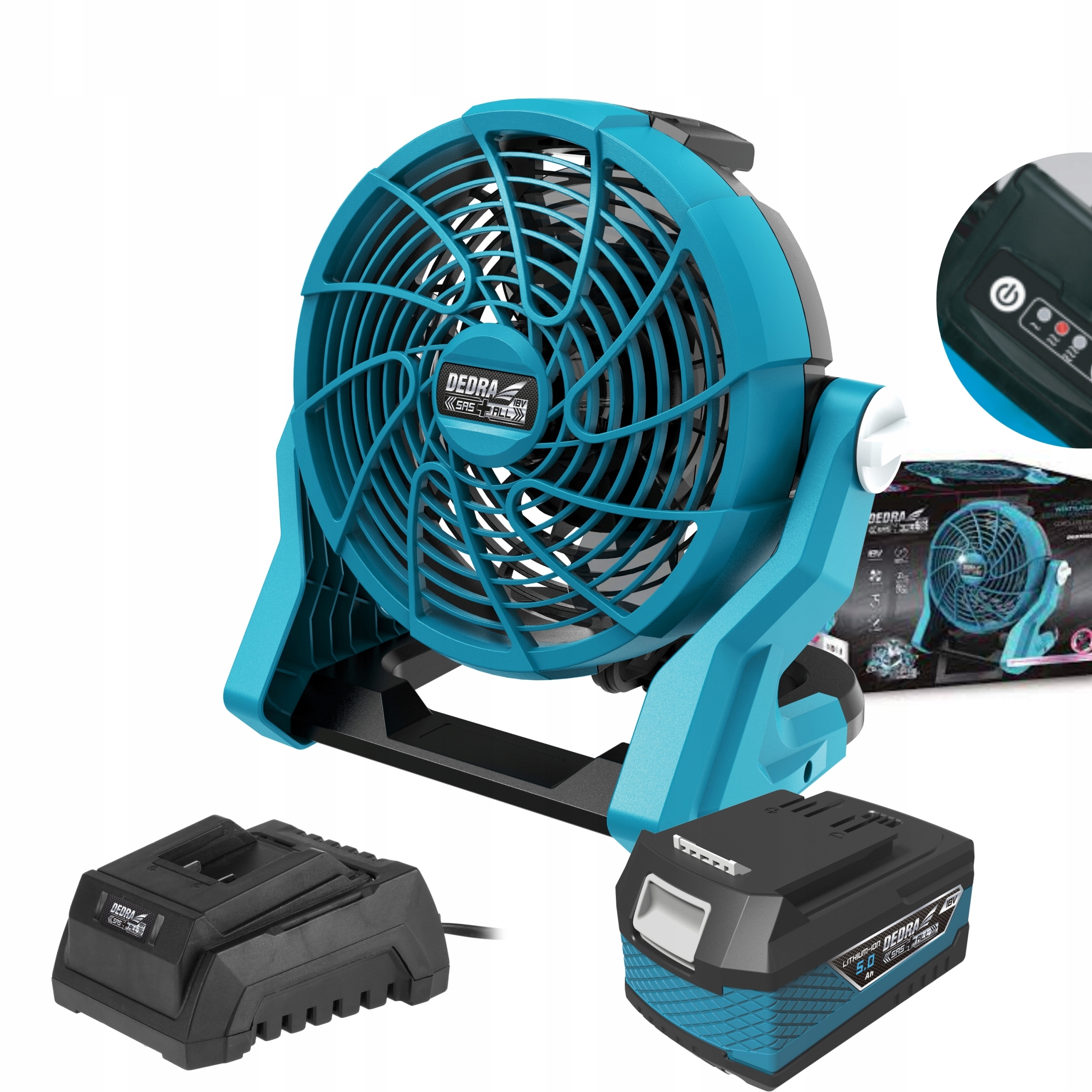 DEDRA WENTYLATOR AKUMULATOROWY SAS+ALL 18V + 5Ah