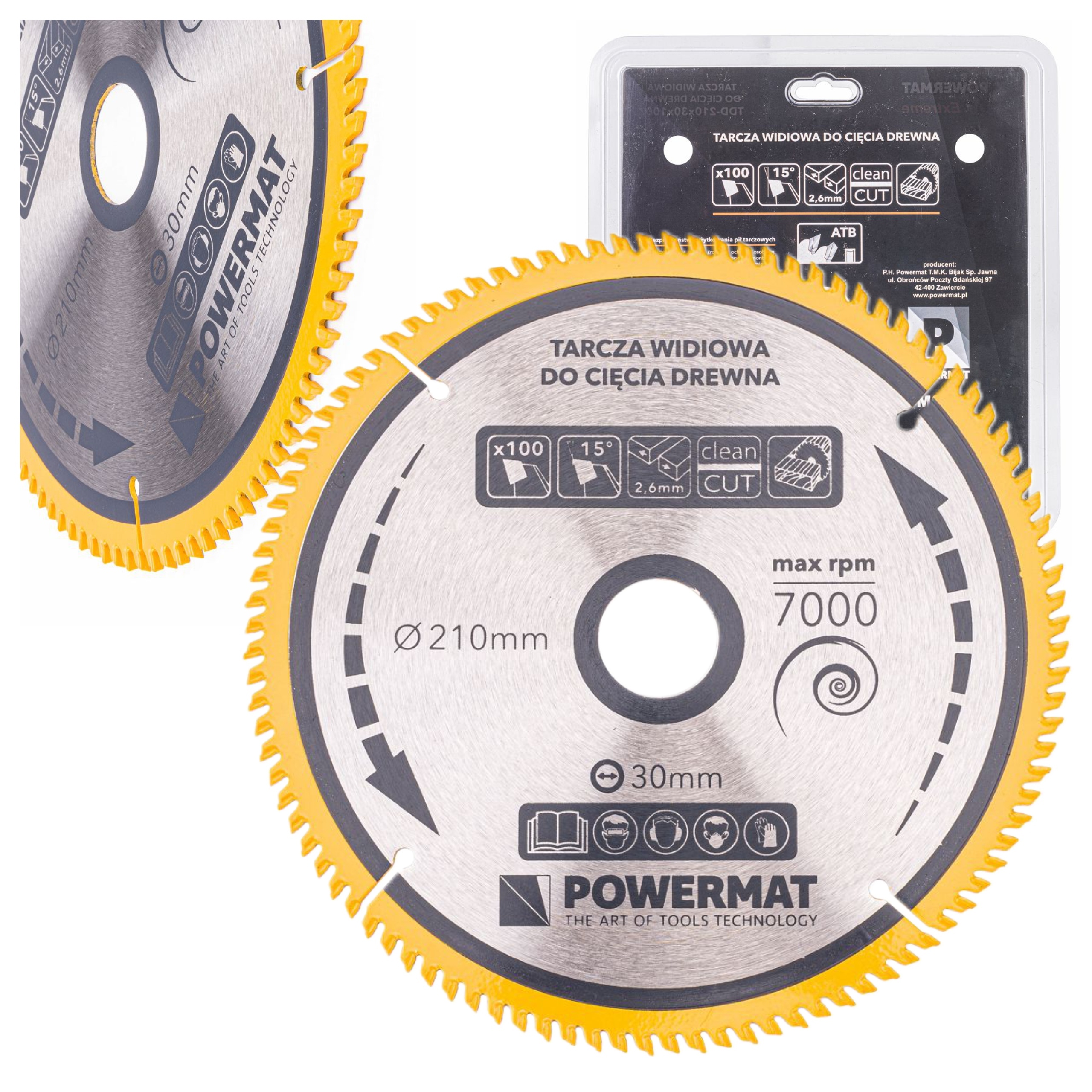 TARCZA WIDIOWA DO DREWNA 210x30 100z POWERMAT TDD-210x30x100Z