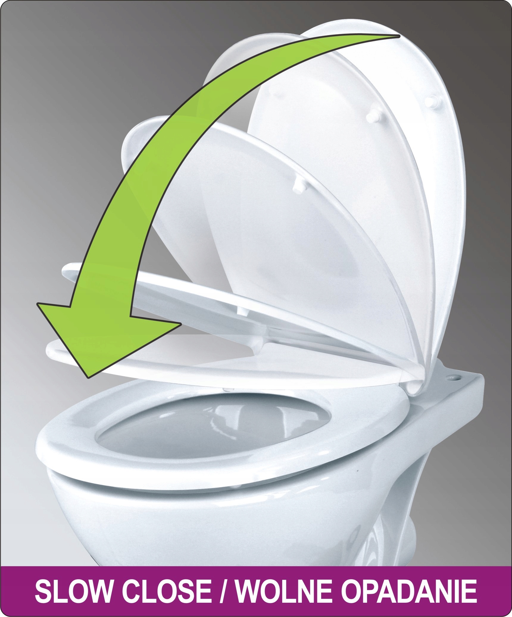 FALA UNIWERSALNA DESKA WC SUPER SLIM Z DUROPLASTU WOLNOOPADAJĄCA FALA 75469