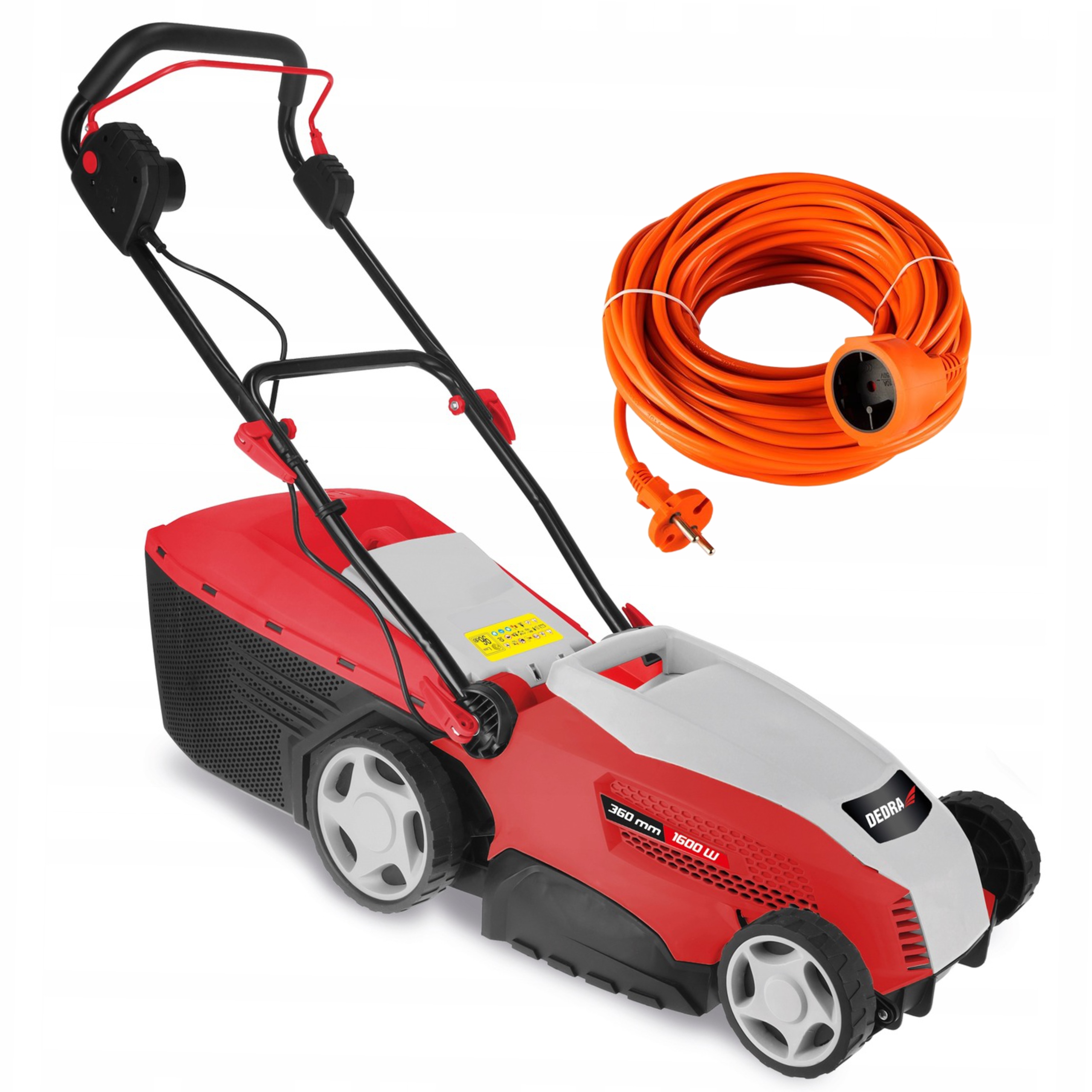 DEDRA KOSIARKA ELEKTRYCZNA 1,6kW KOSZENIE 36cm 20-70mm 40L KOSZ DED8741+ P