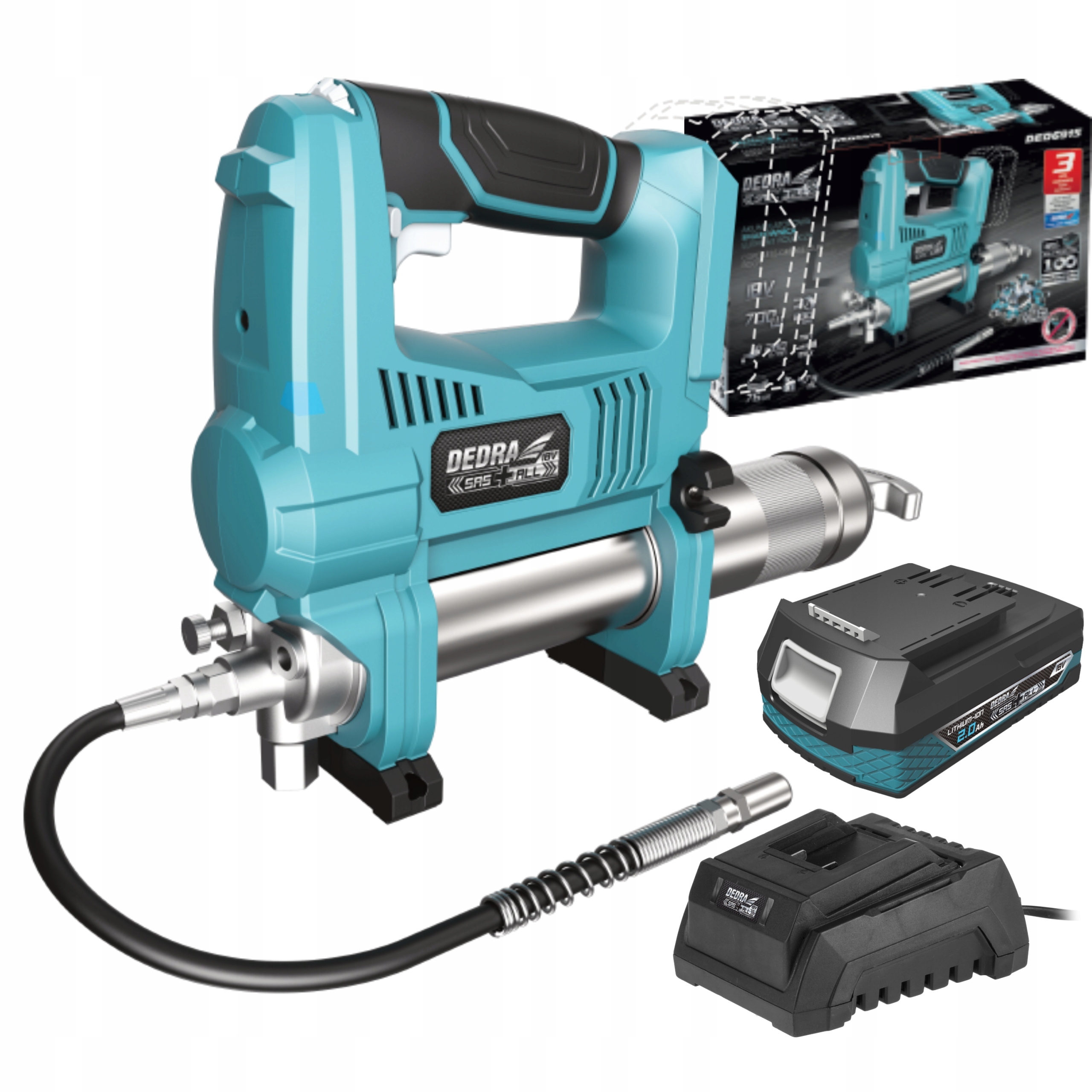 DEDRA DED6915 SMAROWNICA akum 690Bar 18V SAS+ 2Ah