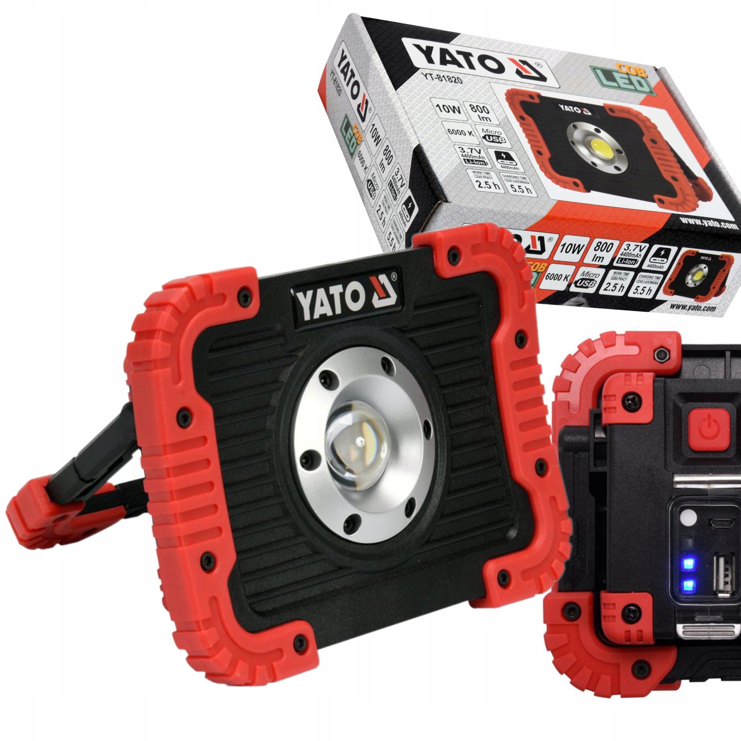 YATO YT-81820 REFLEKTOR DIODOWY PRZENOŚNY 10W AKUM