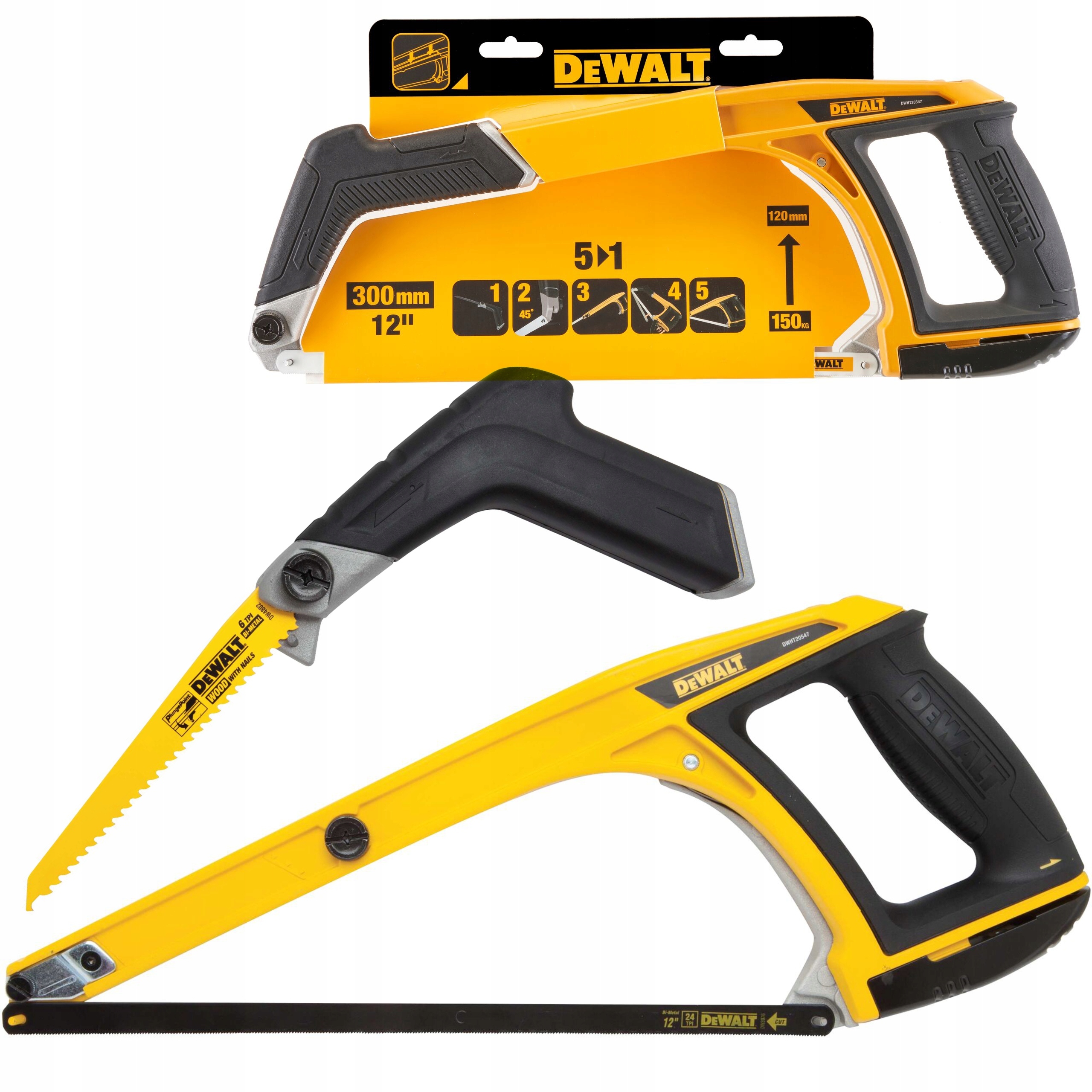 DeWALT PIŁA RĘCZNA 5w1 300mm DO METALU WYTRZYMAŁA KONSTRUKCJA DWHT0-20547
