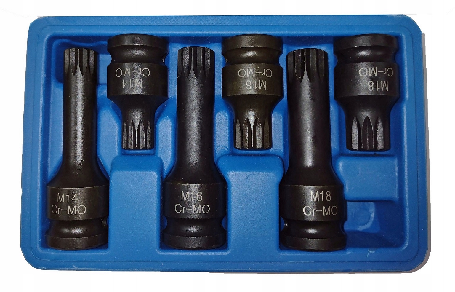 KLUCZE UDAROWE 1/2 SPLINE M14 M16 M18 6SZT KWADRAT 43/78mm SILVER S11038