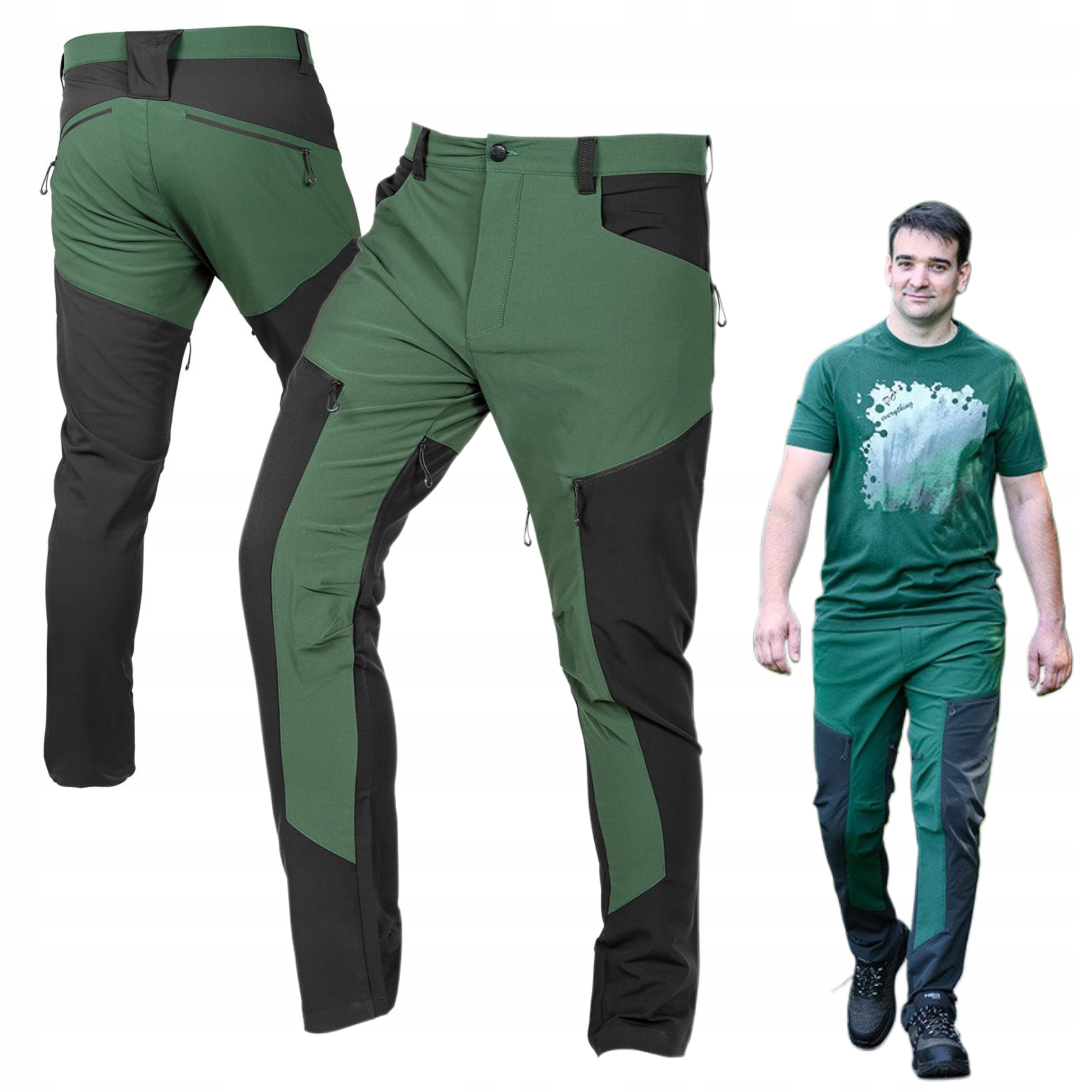 NEO SPODNIE ROBOCZE BHP OUTDOOR 4 WAY STRETCH ZIELONE-SZARE 81-293 r. XXXL