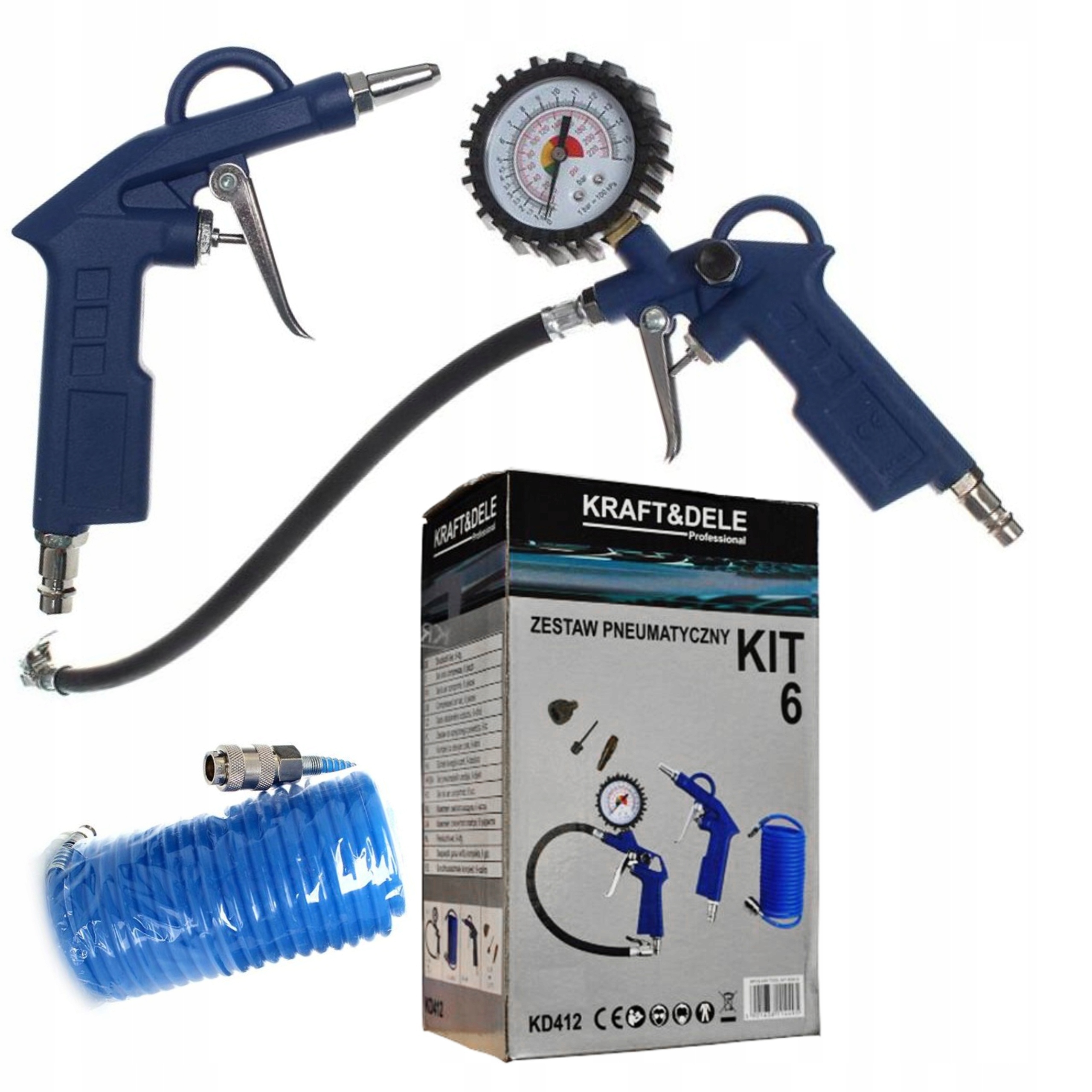 ZESTAW PNEUMATYCZNY 6W1 NARZĘDZI PNEUMATYCZNYCH DO KOMPRESORA SPRĘŻARKI 6EL