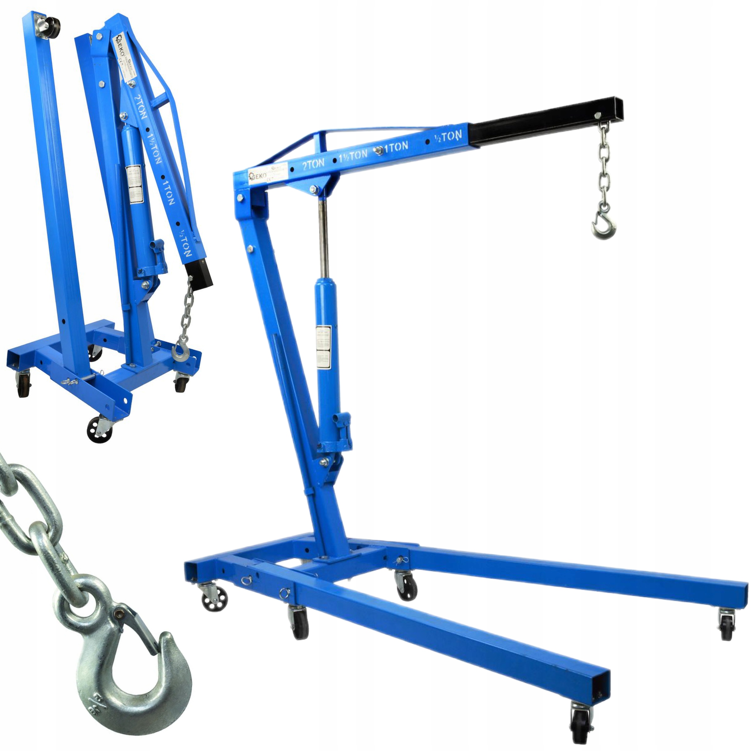 ŻURAW WARSZTATOWY 2T WYSIĘGNIK 4 STOPNIOWA BLOKADA 500-200KG GEKO G02080