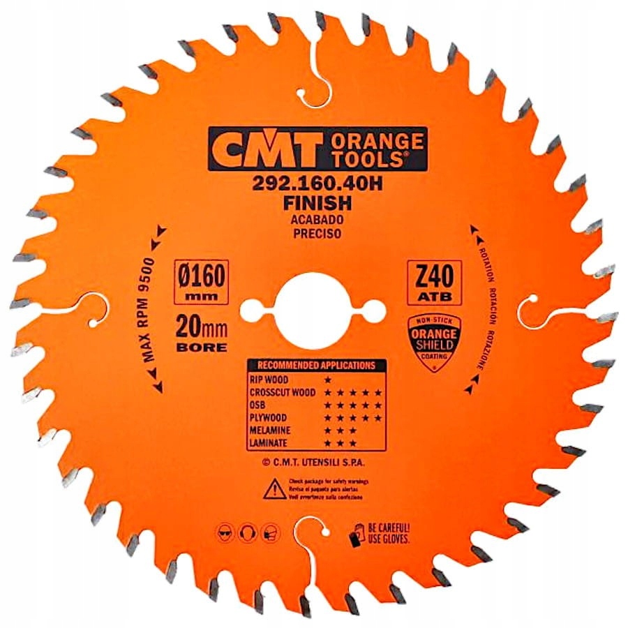 CMT PIŁA PILARKA TARCZOWA DO CIĘCIA DREWNA LAMINATU 160X20MM 292.160.40H