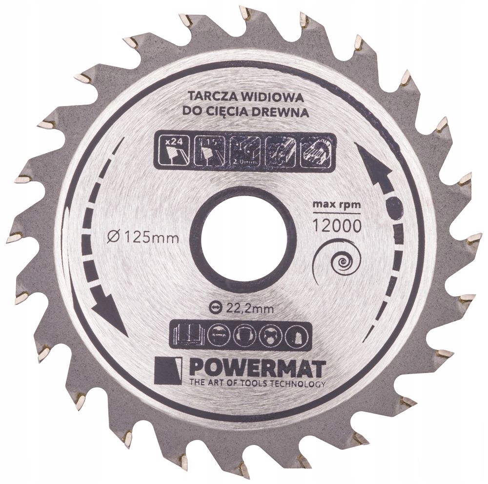 POWERMAT TARCZA WIDIOWA DO DREWNA 125x22.2 24z TDD-125X22.2X24Z