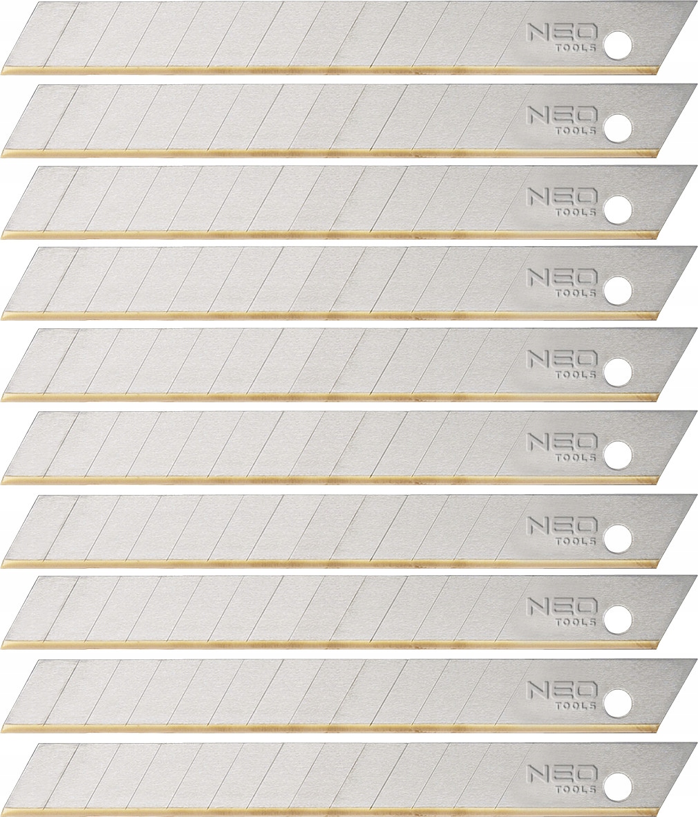 OSTRZA ŁAMANE TYTANOWE 9mm 10 SZTUK NEO 64-220