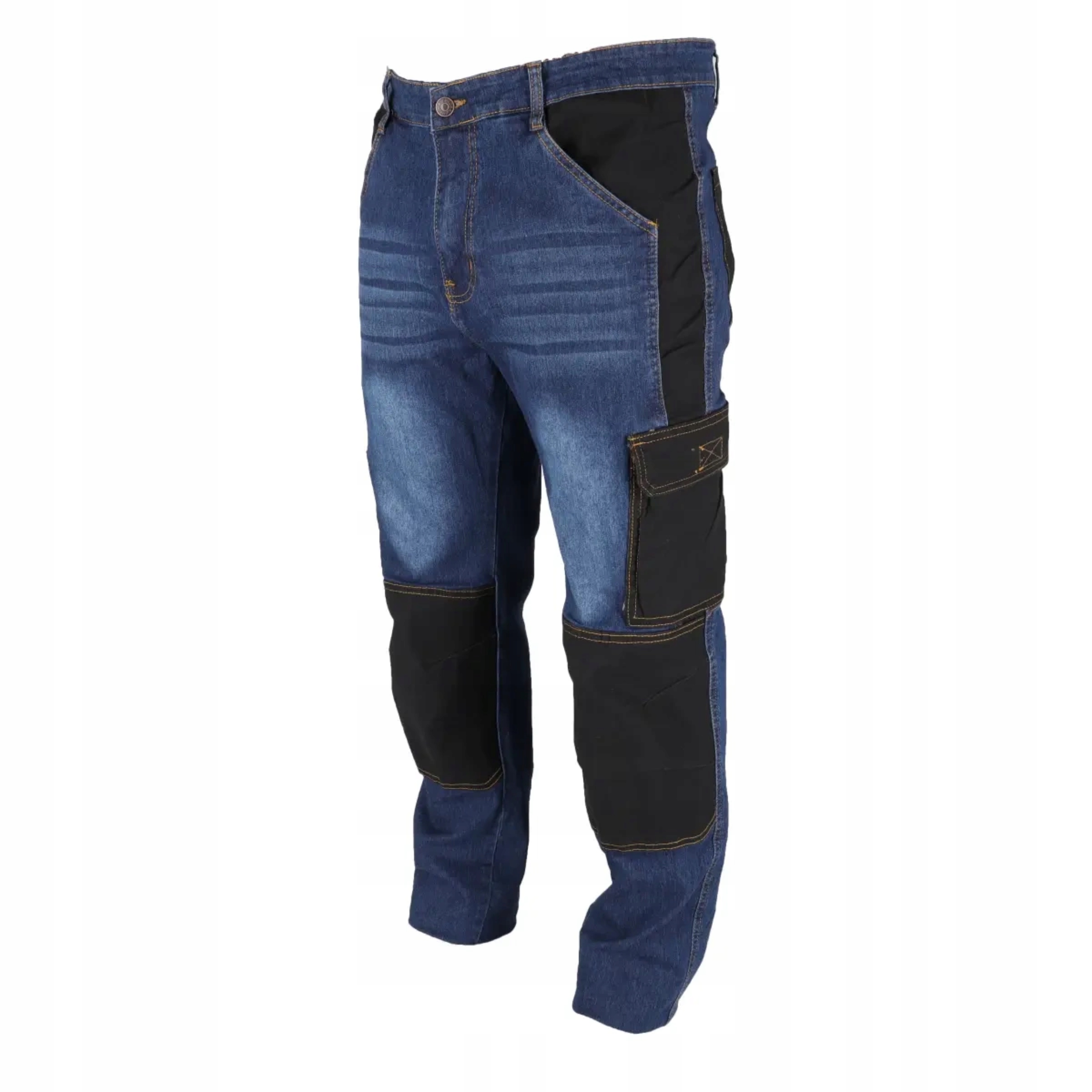 DEDRA SPODNIE JEANS DŻINSY ROBOCZE DENIM WZMOCNIONE DO PASA BH45SP ROZ. XXL
