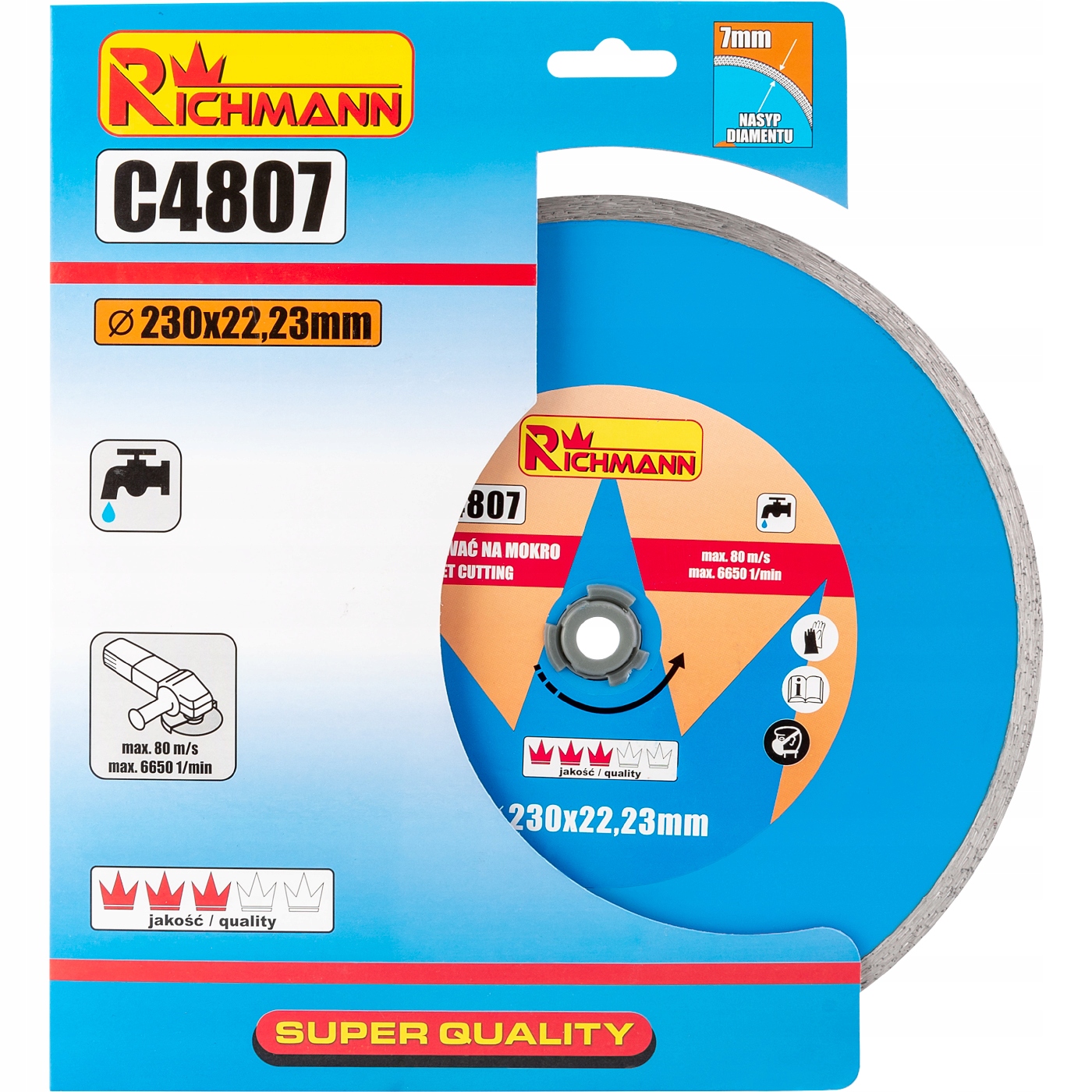 TARCZA DIAMENTOWA 230MM PEŁNA RICHMANN C4807