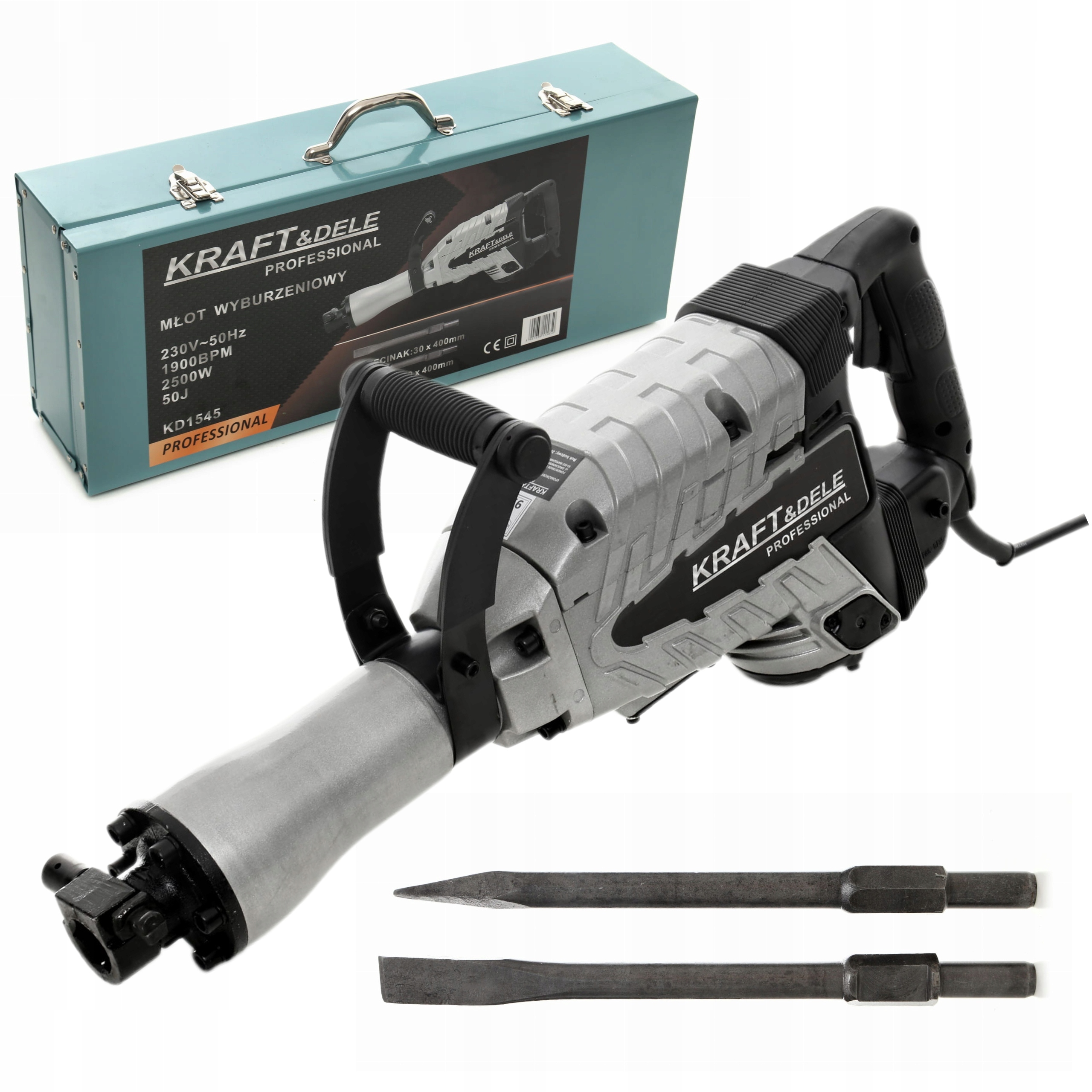 MŁOT WYBURZENIOWY UDAROWY 3200W 65J KŁUJĄCY +DŁUTO PRZECINAK WALIZKA KD1545