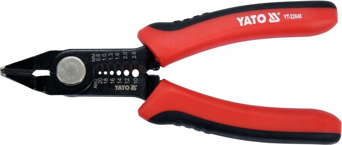 YATO OBCINAK ELEKTRYCZNY 140MM DO ŚCIĄGANIA IZOLACJI 0.8-2.6MM2 YT-22640