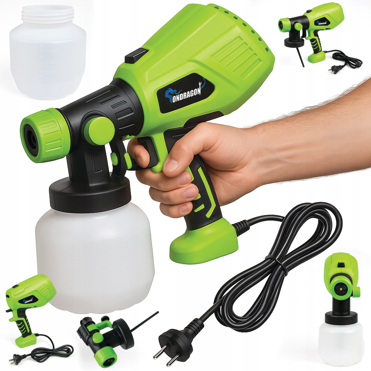 AGREGAT MALARSKI PISTOLET LAKIERNICZY NATRYSKOWY do MALOWANIA ŚCIAN 800ml