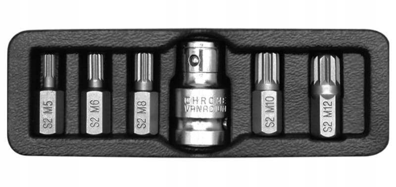 YATO ZESTAW KOMPLET KOŃCÓWEK WKRĘTAKOWYCH TYPU SPLINE 6 ELEMENTÓW YT-0414