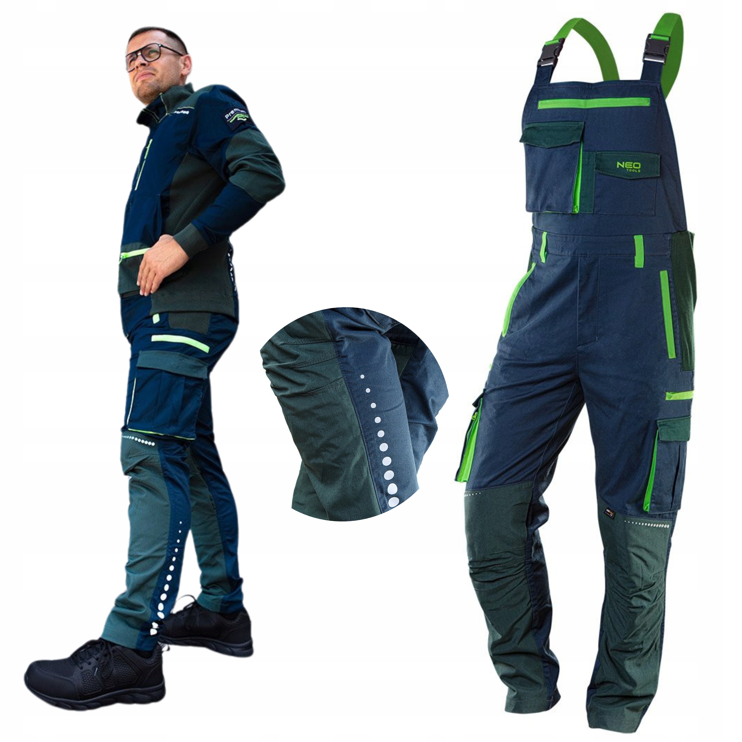 NEO SPODNIE OGRODNICZKI ROBOCZE PREMIUM DO PASA NA SZELKACH 81-246 XXXL/58