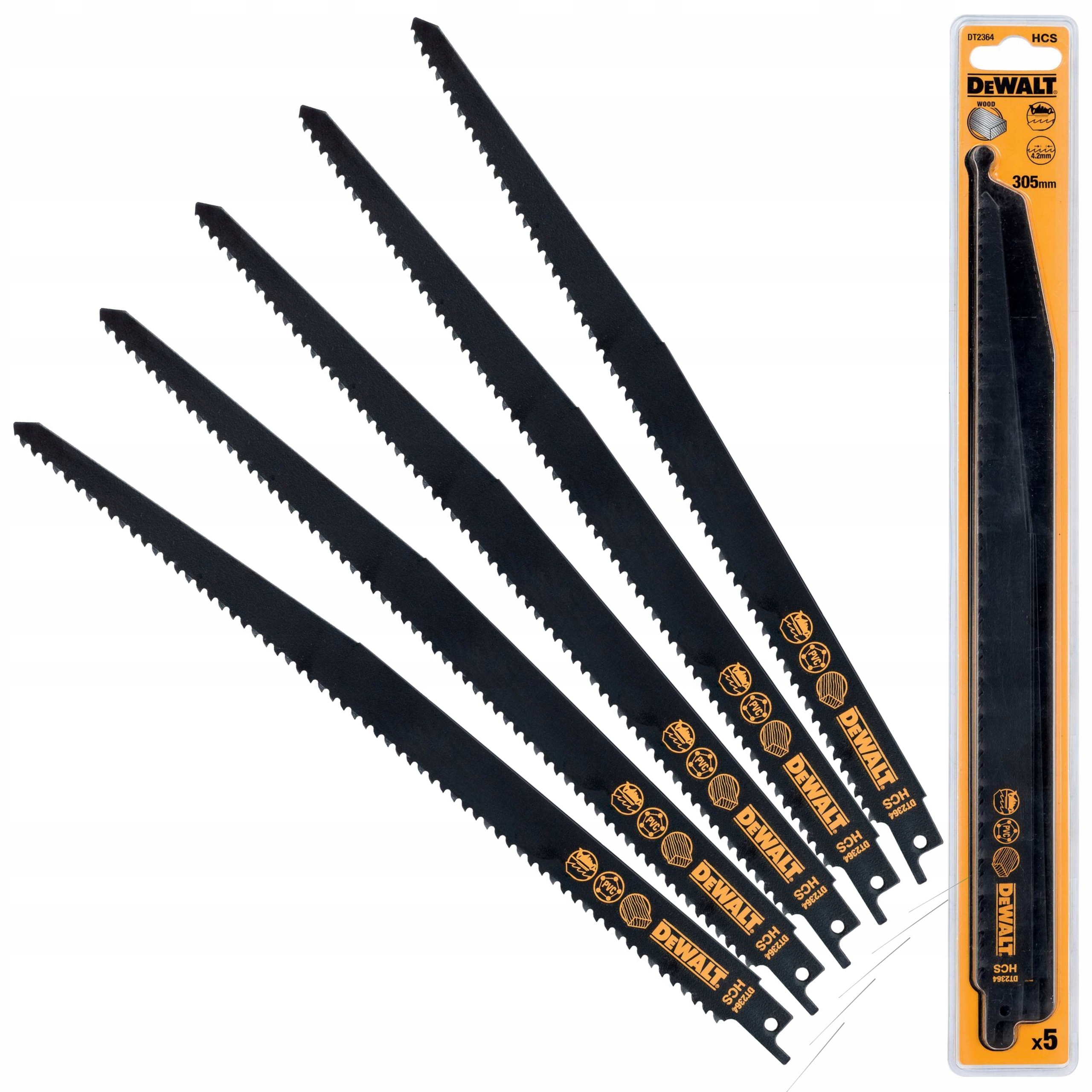 DeWALT DT2364 BRZESZCZOTY BRZESZCZOTÓW DO DREWNA 305MM 5 SZT