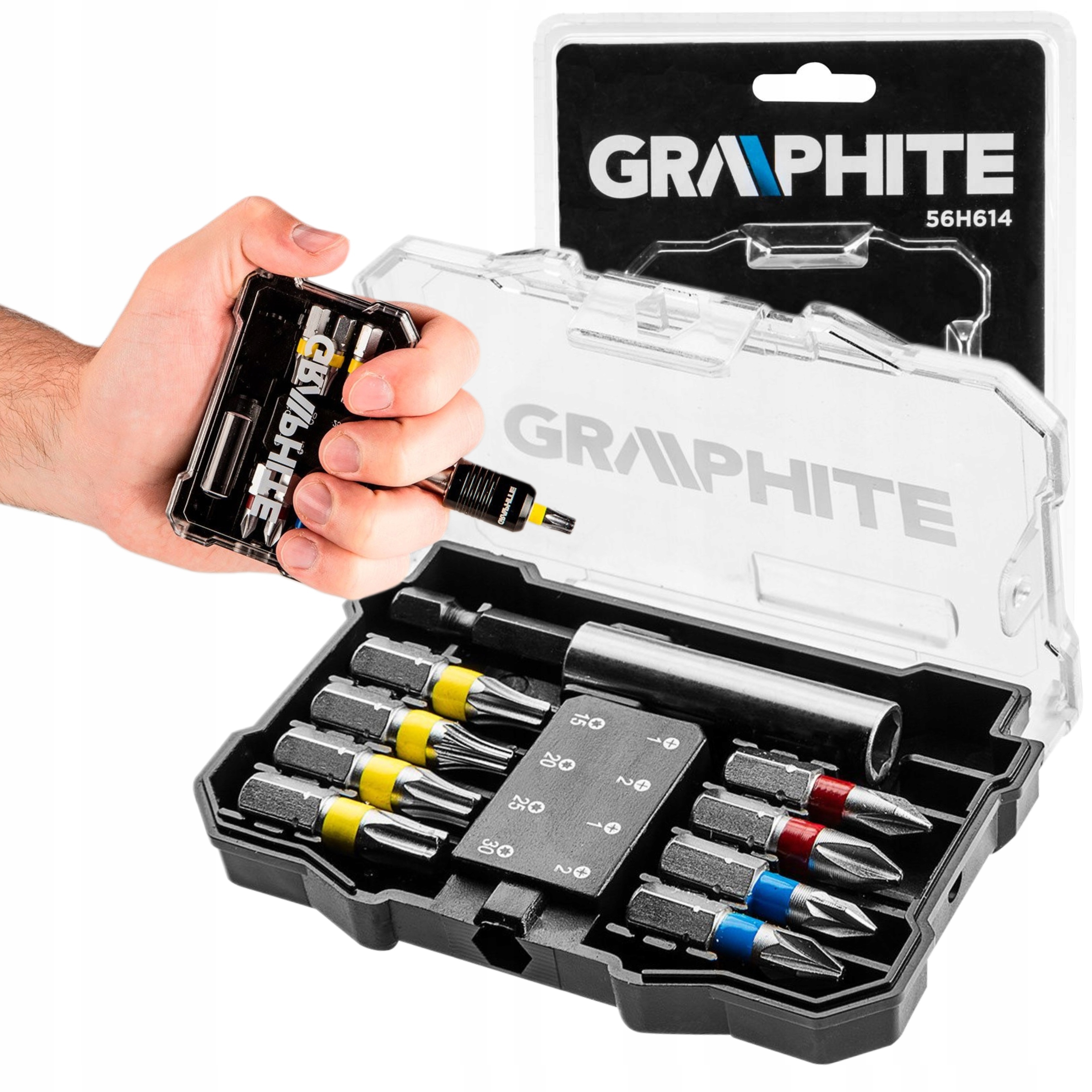 GRAPHITE ZESTAW BITÓW KOŃCÓWEK 10 SZTUK KOLOROWE WALIZKA 56H614