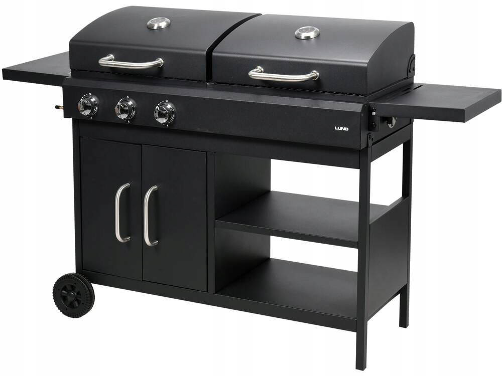LUND GRILL OGRODOWY WĘGLOWO-GAZOWY 2+1 PODWÓJNY RUSZT STALOWY 8,4KW 99649