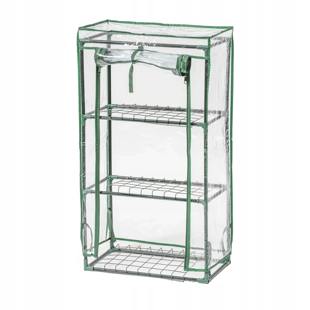 DEDRA SZKLARNIA OGRODOWA SKŁADANA 46x24x80cm NA ZAMEK STAL FOLIA PCV 3PÓŁKI