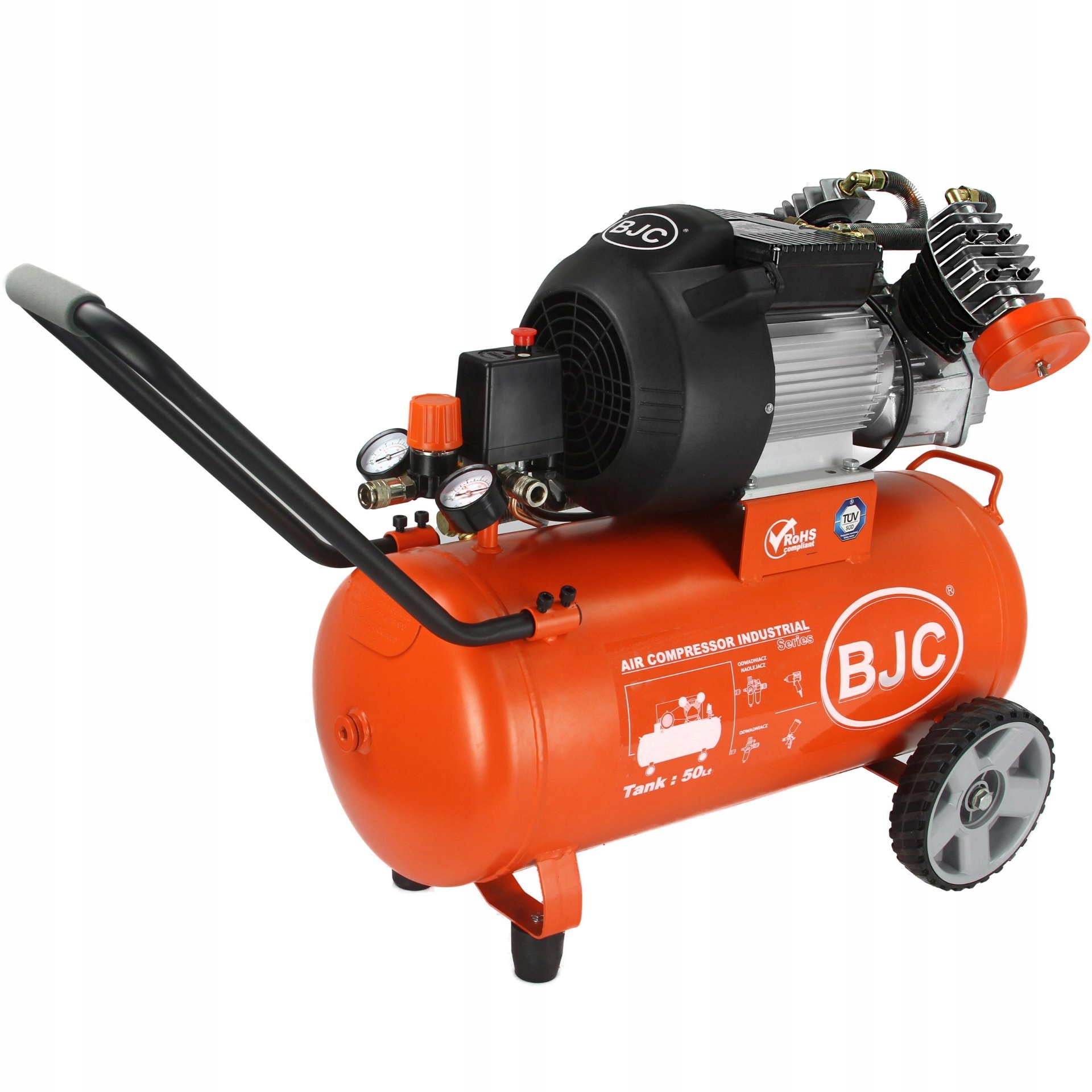 BJC KOMPRESOR OLEJOWY SPRĘŻARKA 50L 3HP 2 TŁOKI 10 BAR JN-30V KÓŁKA B88010
