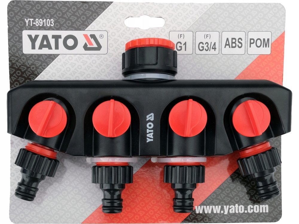 YATO ROZDZIELACZ PRAKTYCZNE PRZYŁĄCZE KRANOWE Z 4WYJŚCIAMI 3/4"-1" YT-89103