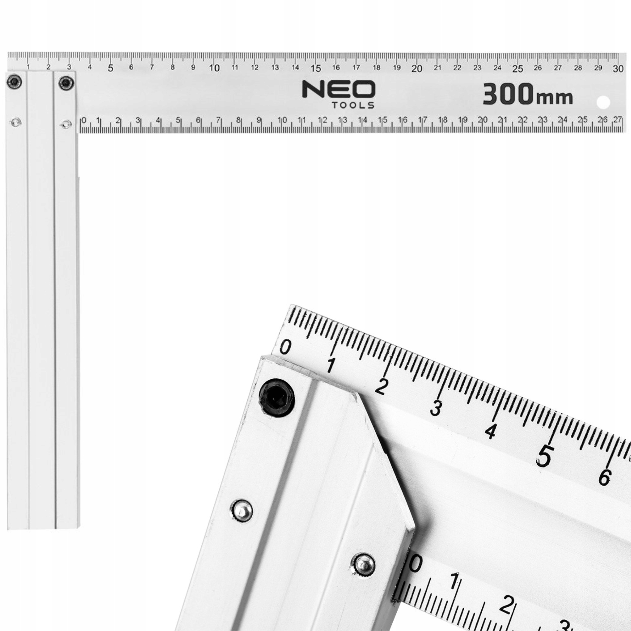 NEO KĄTOWNIK UNIWERSALNY BUDOWLANY ALUMINIOWY 300x175mm KĄT PROSTY 72-145