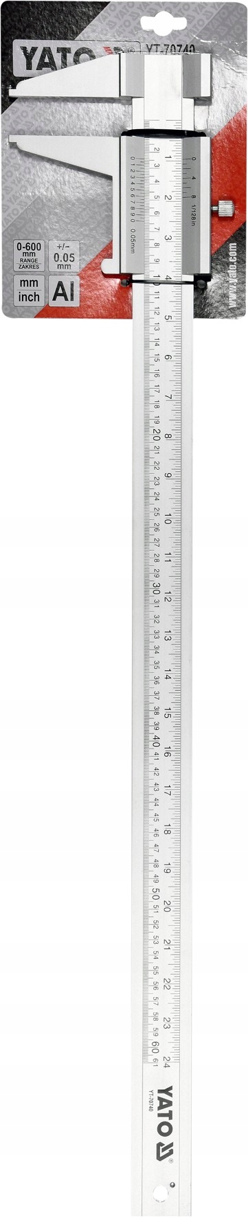 YATO SUWMIARKA ANALOGOWA ALUMINIOWA 0-600MM DOKŁADNOŚĆ +/- 0,05MM YT-70740