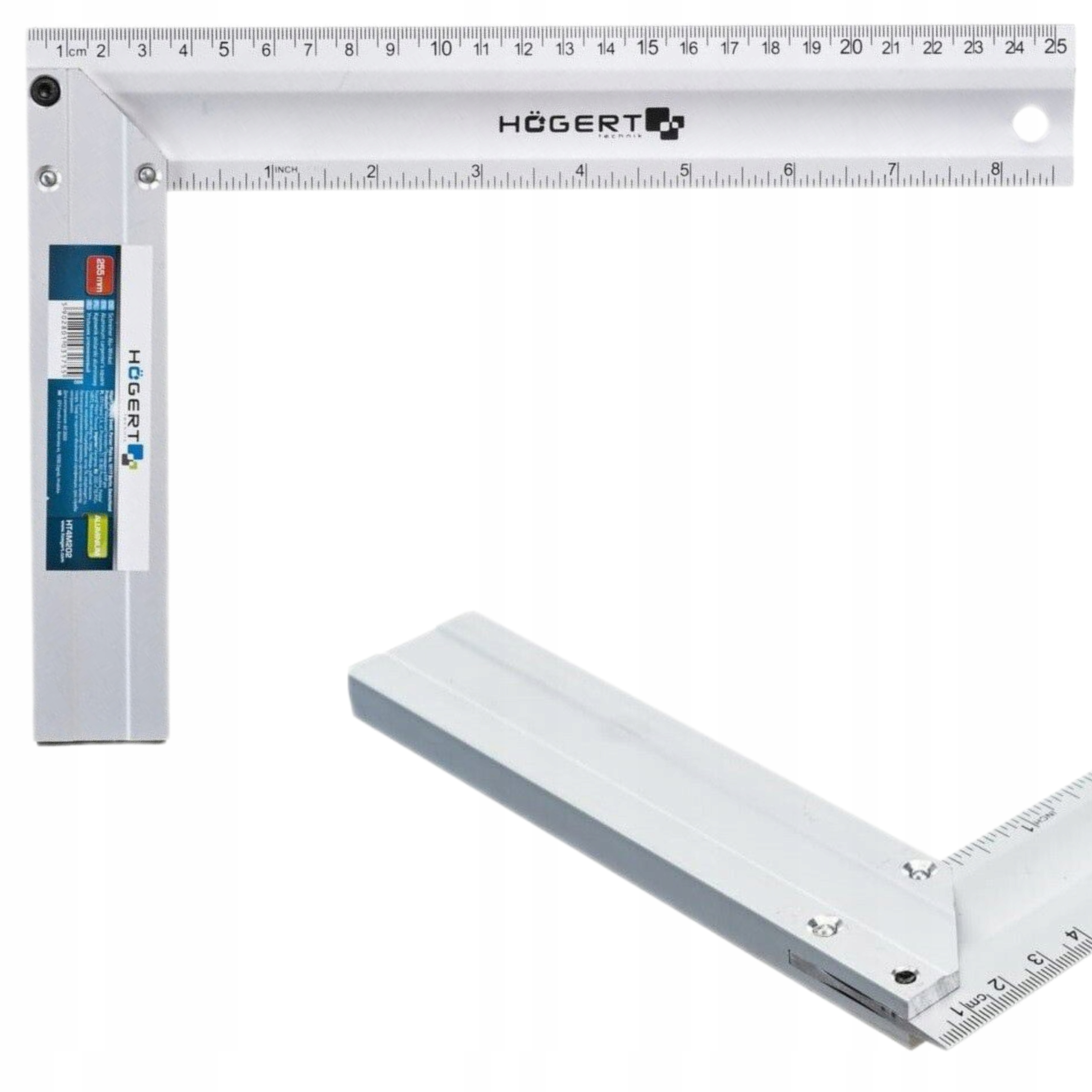 HOGERT KĄTOWNIK STOLARSKI ALUMINIOWY 250×190 mm HT4M202