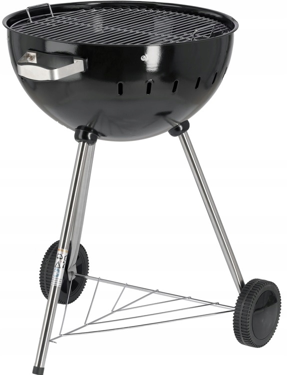 GRILL OGRODOWY WĘGLOWY OKRĄGŁY Z POKRYWĄ RUSZT XXL KÓŁKA POKRYWA 54CM 20300
