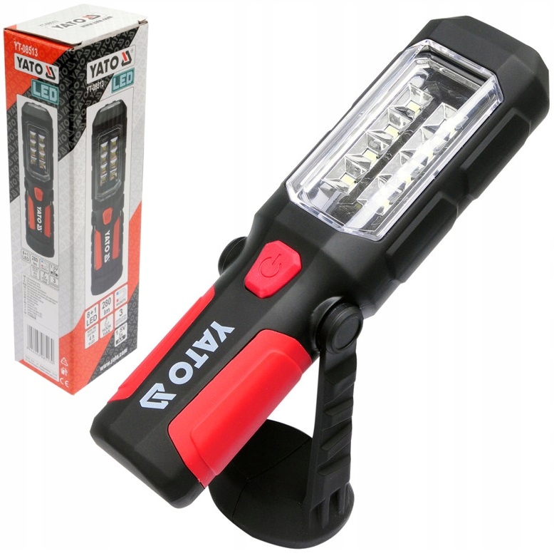 YATO LAMPA LATARKA WARSZTATOWA 2w1 LED 3 X AA 3 TRYBY ŚWIECENIA YT-08513